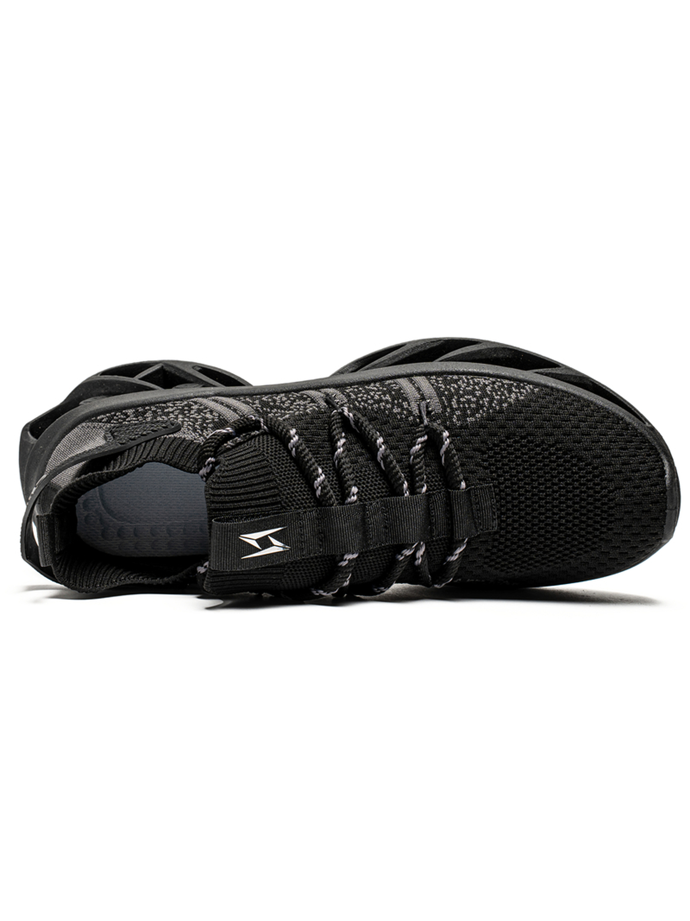 Black Lace-Up Knit Sneakers