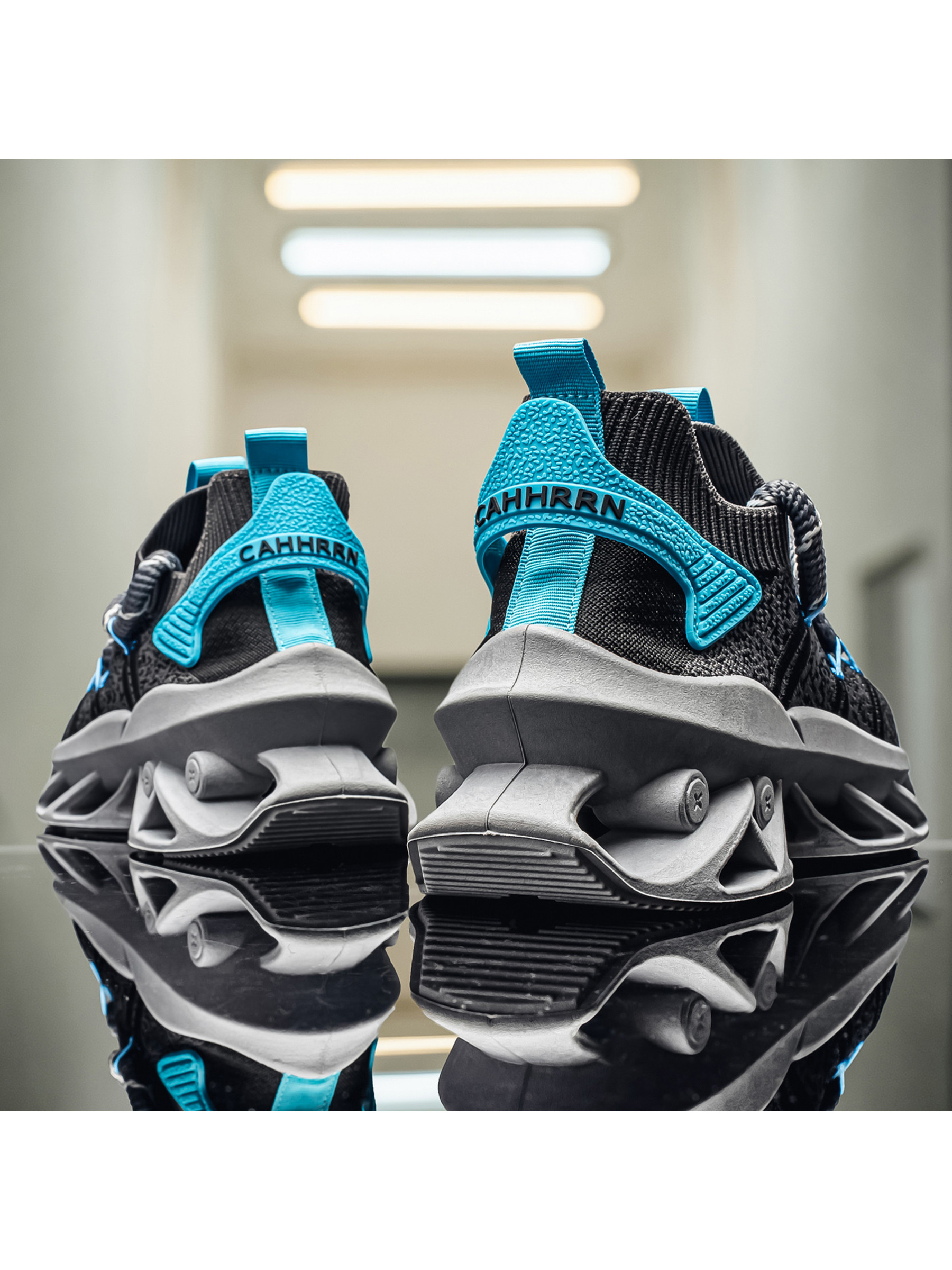 Mens Grey Breathable Sport Sneakers