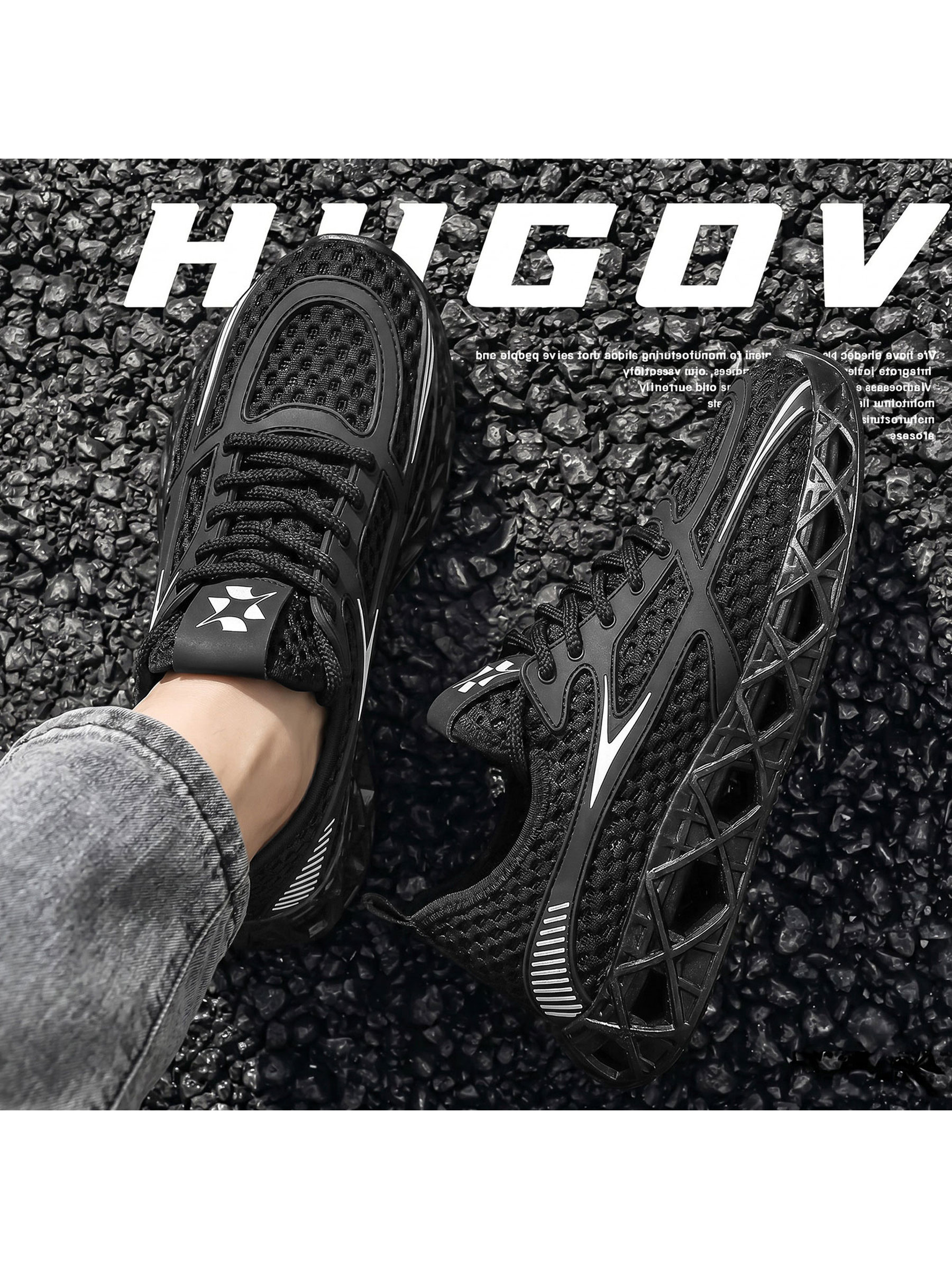 Black Mesh Breathable Sneakers
