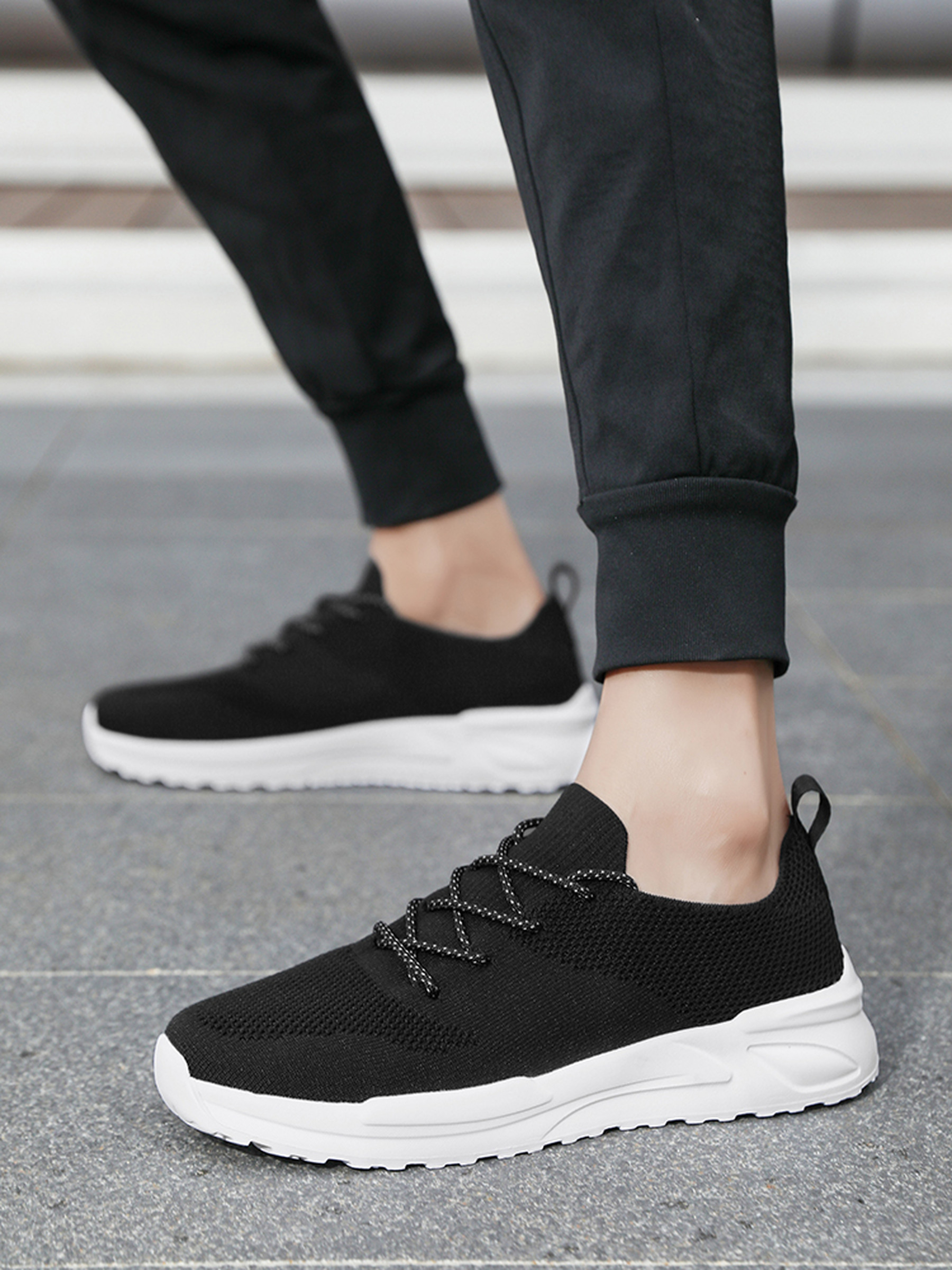 Black Lightweight Knit Sneakers