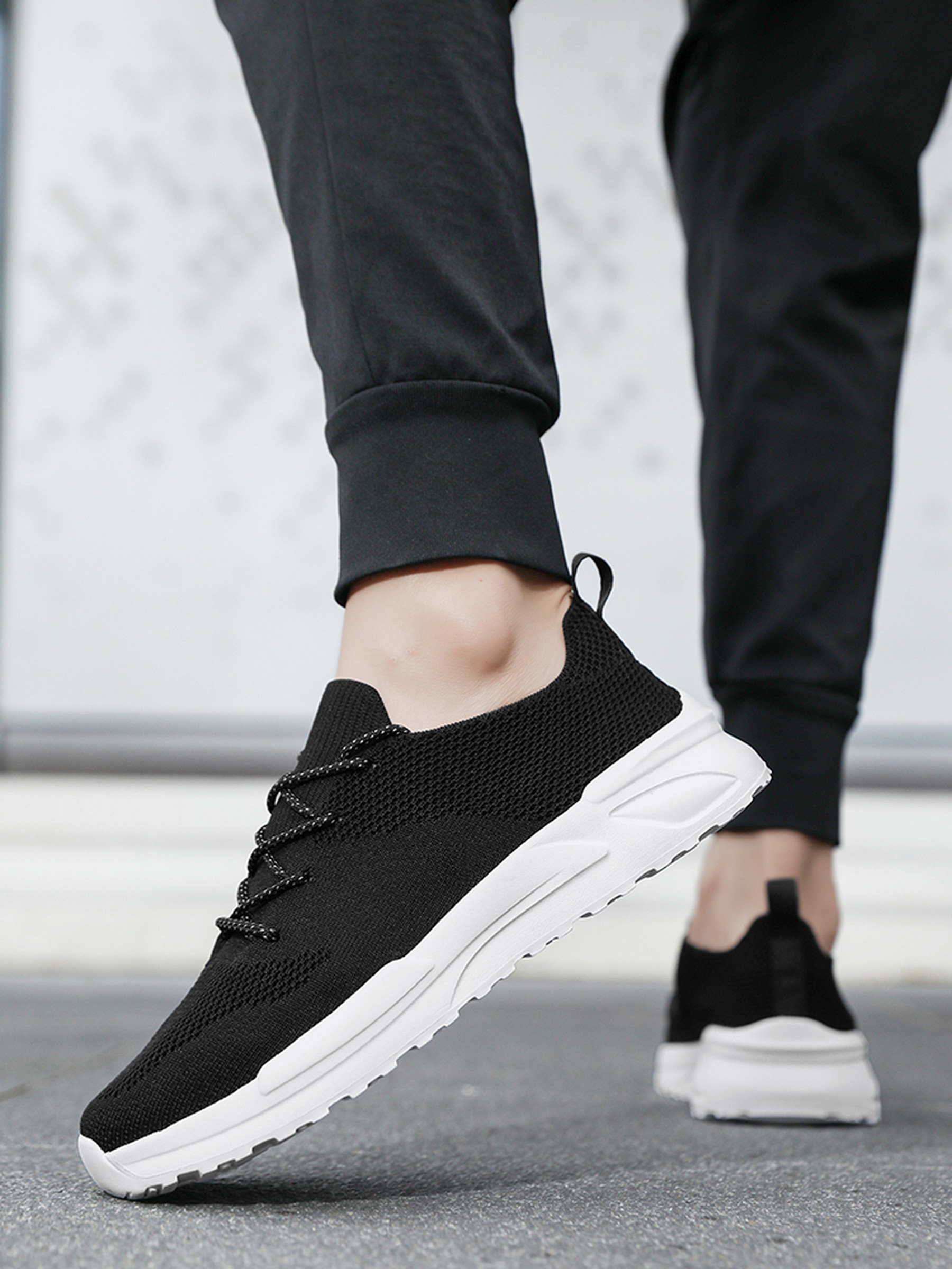 Black Lightweight Knit Sneakers