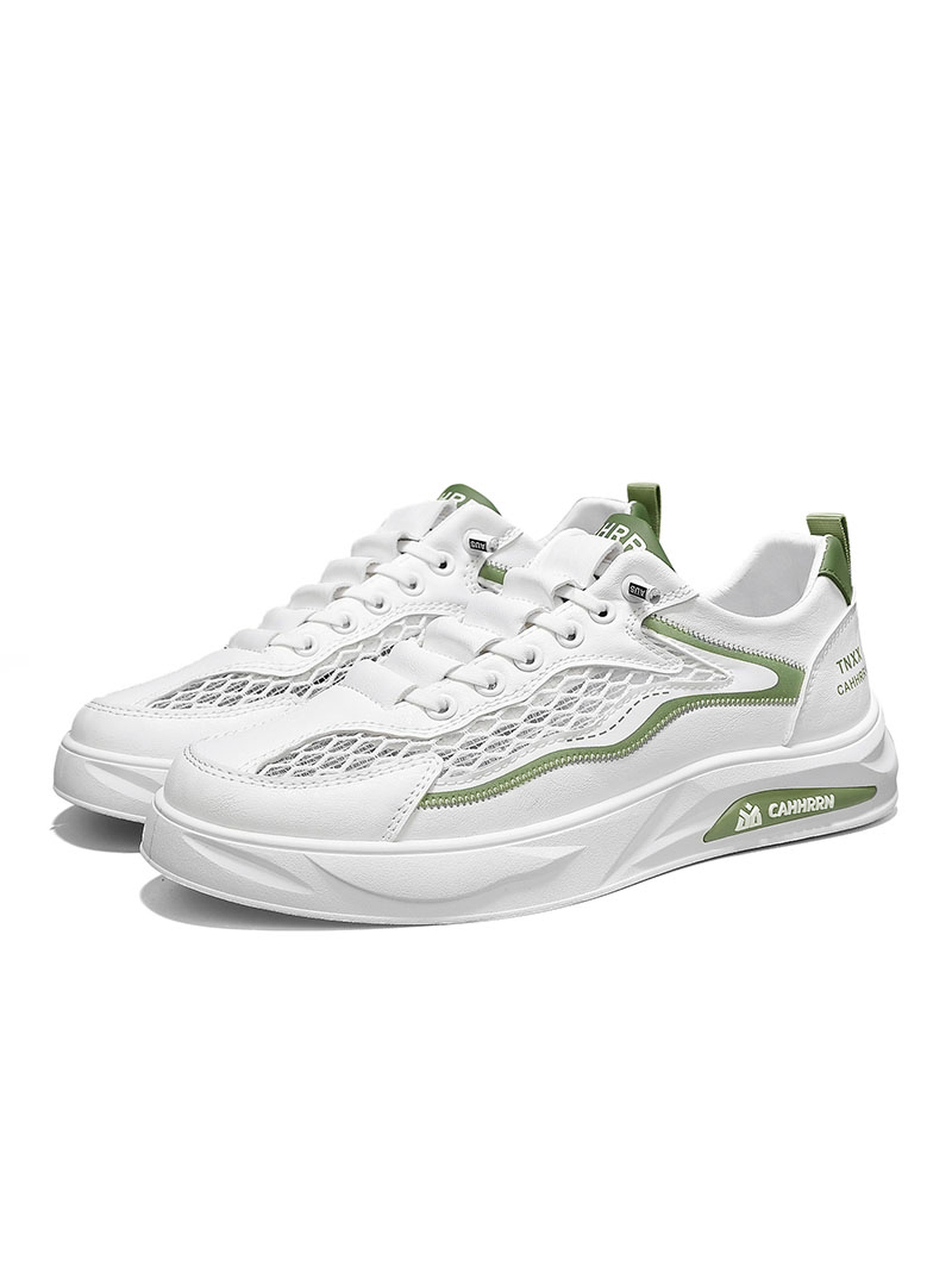 Mens White Breathable Mesh Sneakers