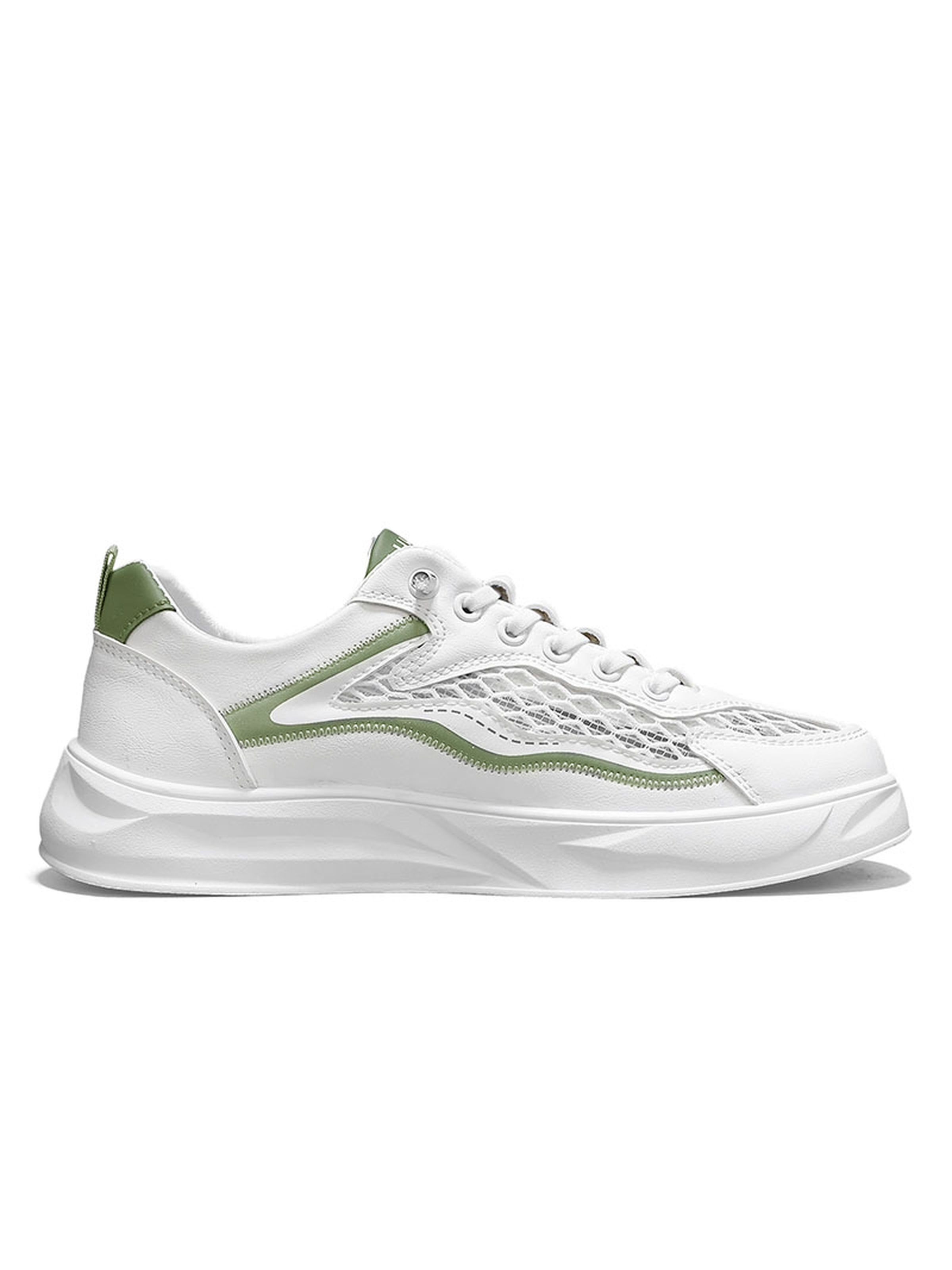 Mens White Breathable Mesh Sneakers