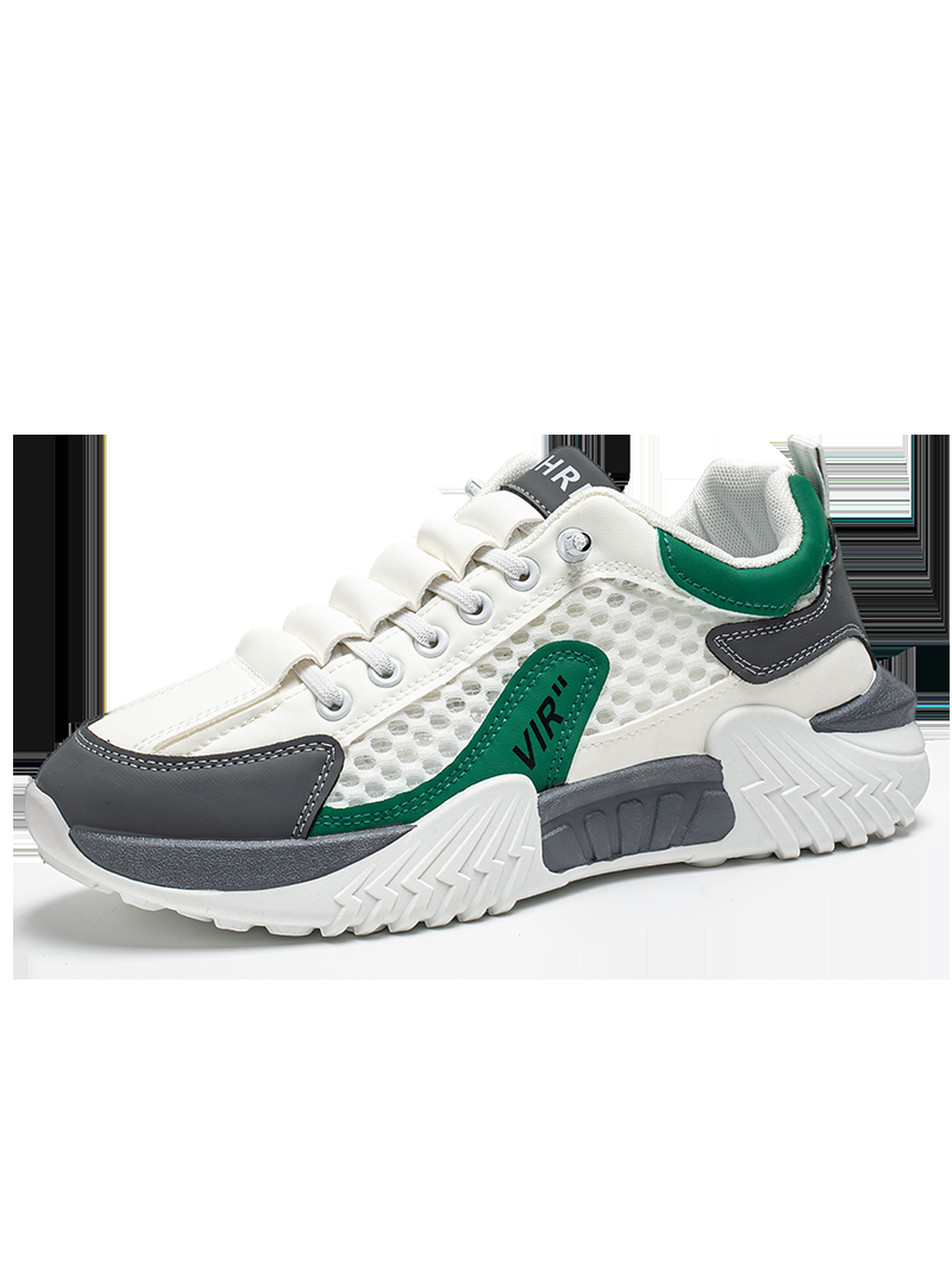 Mens White Mesh Lace Design Sneakers