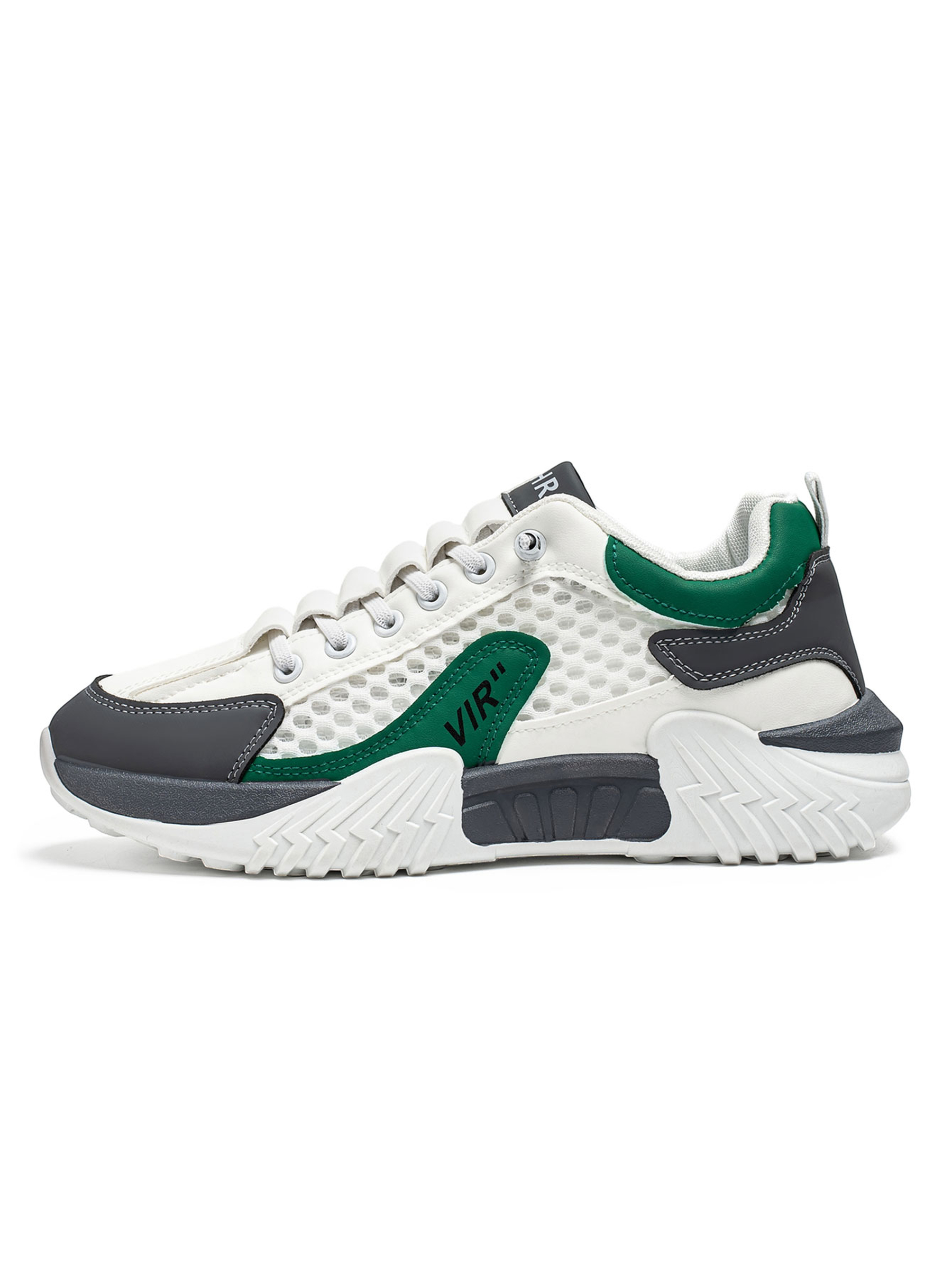 Mens White Mesh Lace Design Sneakers