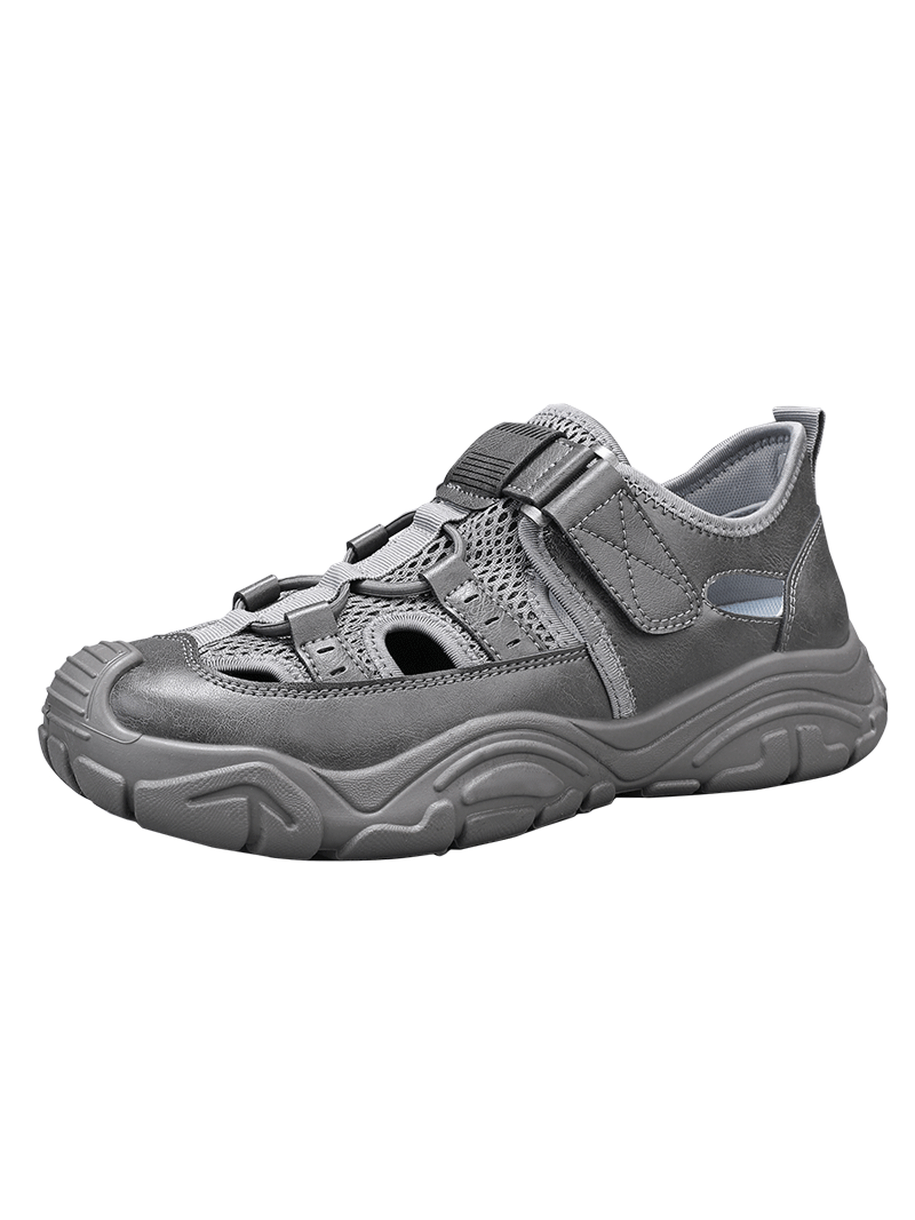 Mens Grey Sporty Outdoor Sneakers
