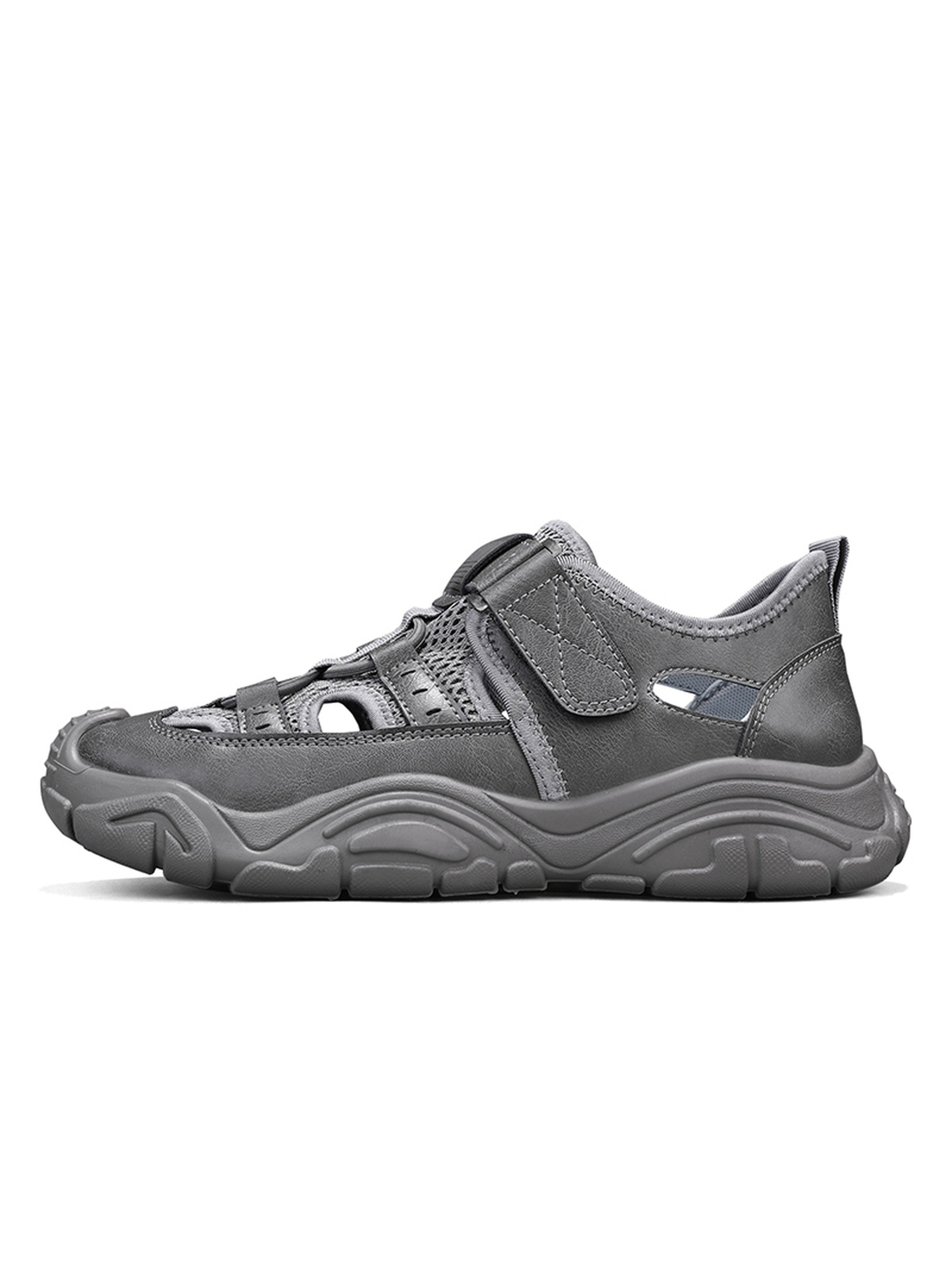 Mens Grey Sporty Outdoor Sneakers