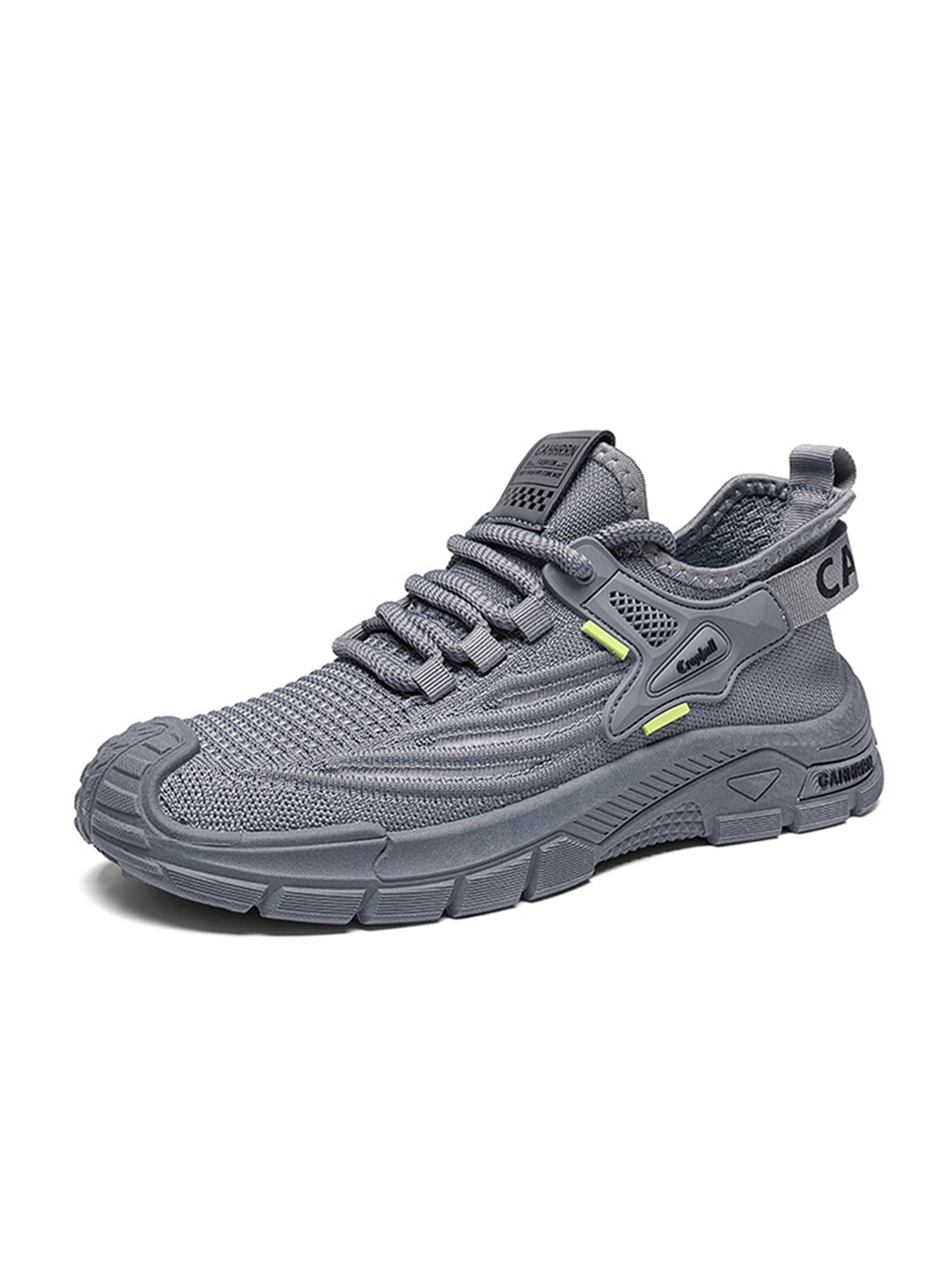 Mens Grey Breathable Sporty Sneakers