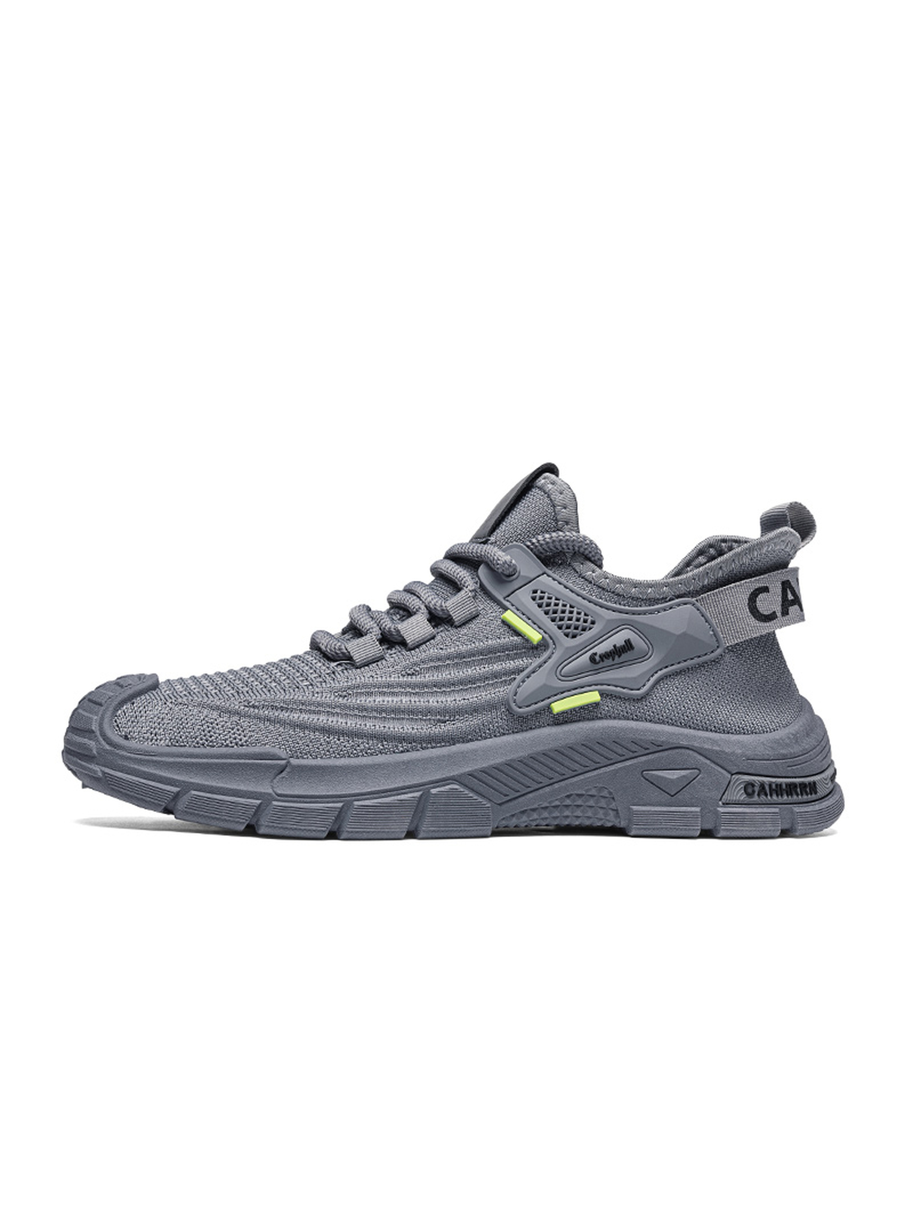 Mens Grey Breathable Sporty Sneakers