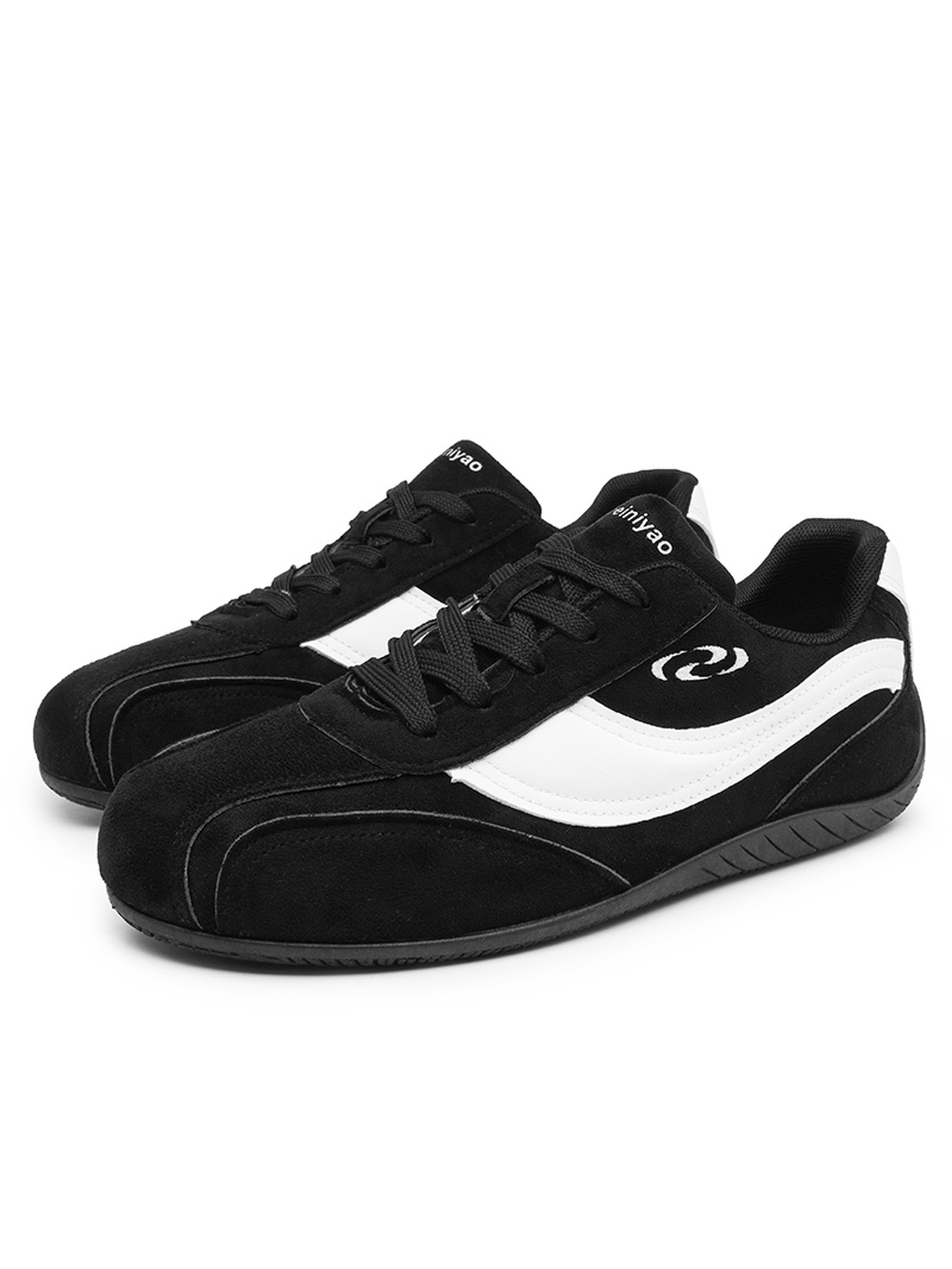 Black Lace-Up Casual Sneakers