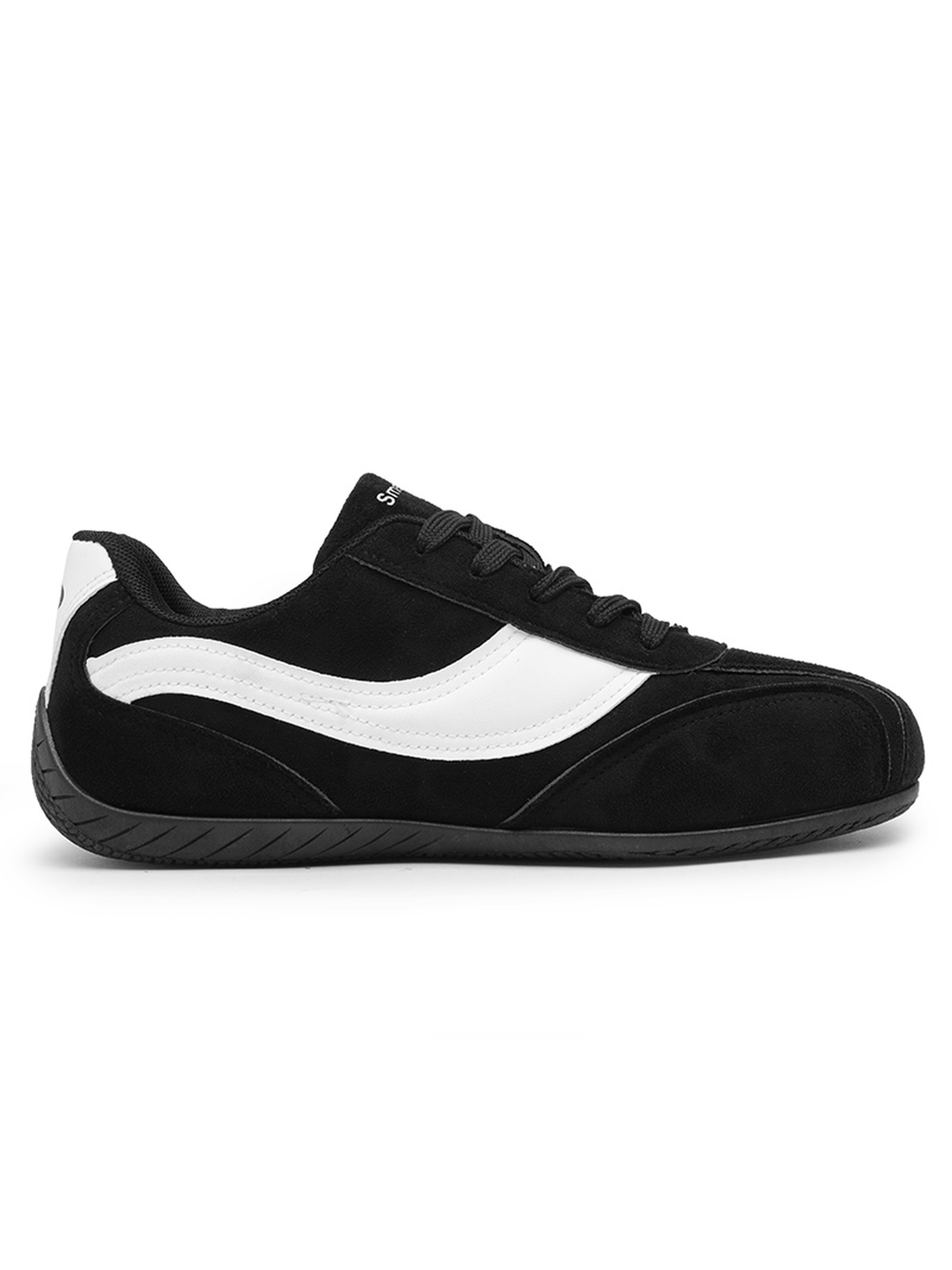 Black Lace-Up Casual Sneakers