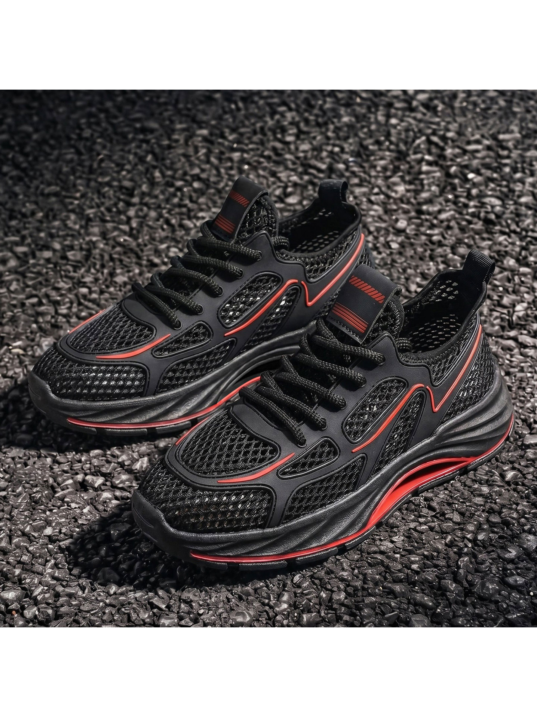 Black Mesh Breathable Sneakers