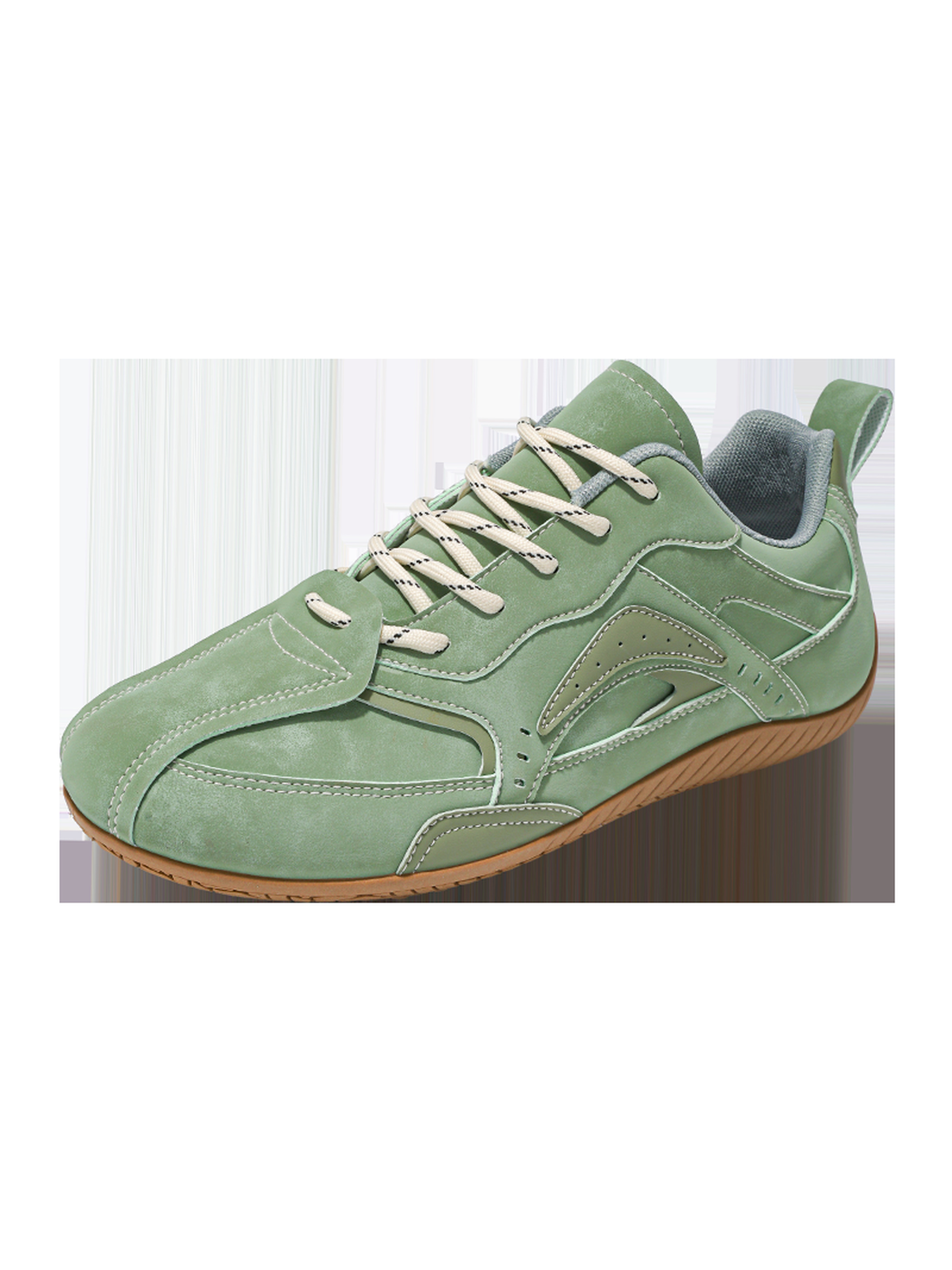 Mens Green Lightweight Lace-Up Sneakers
