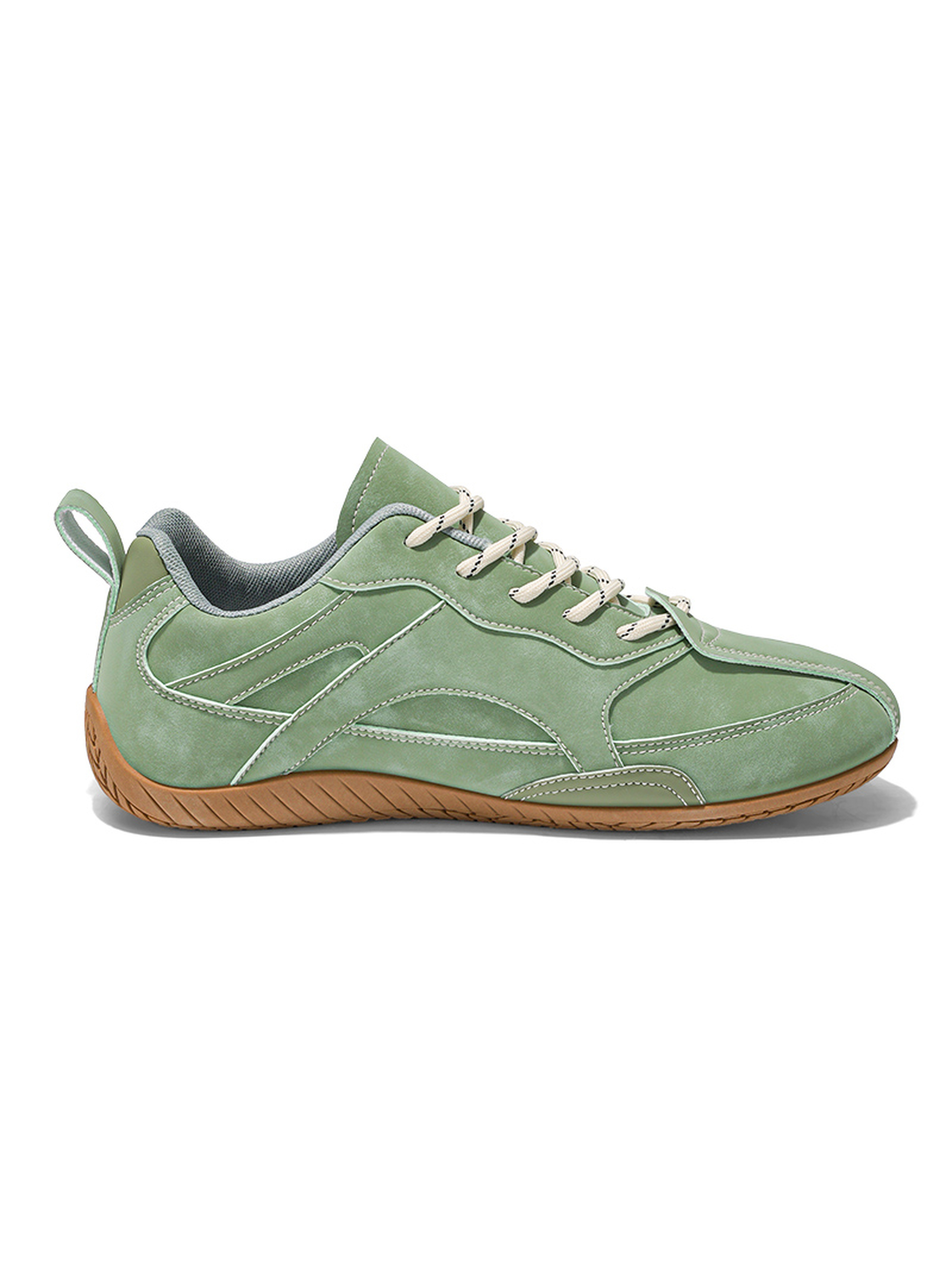 Mens Green Lightweight Lace-Up Sneakers
