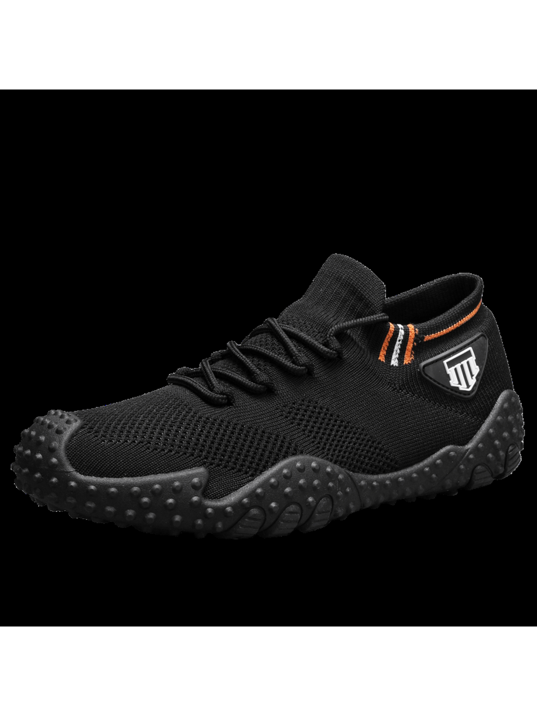 Black Breathable Knit Sneakers