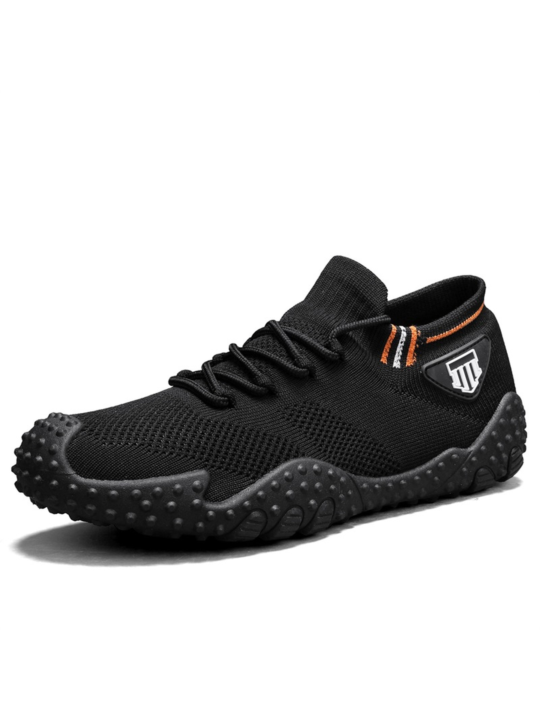 Black Breathable Knit Sneakers