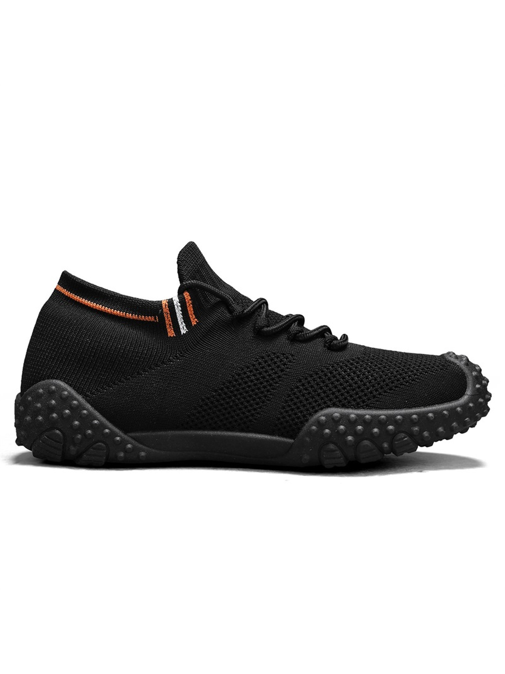 Black Breathable Knit Sneakers
