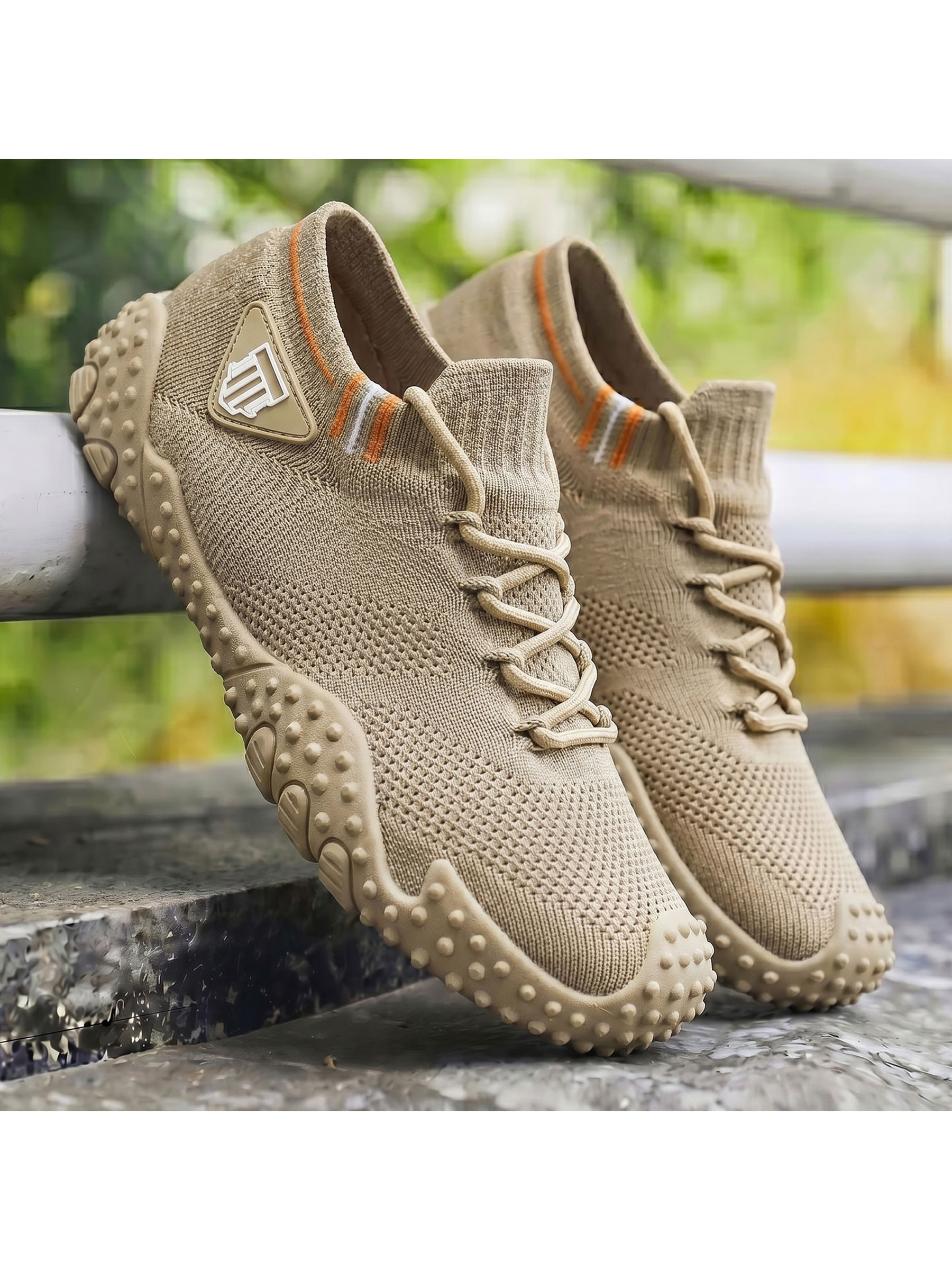 Khaki Plain Sports Sneakers