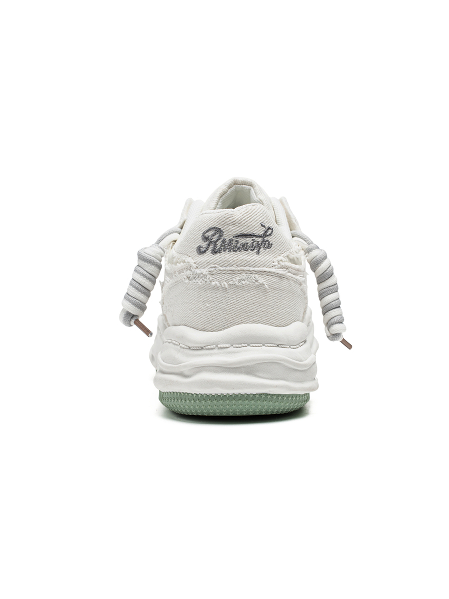 Mens White Distressed Casual Sneakers