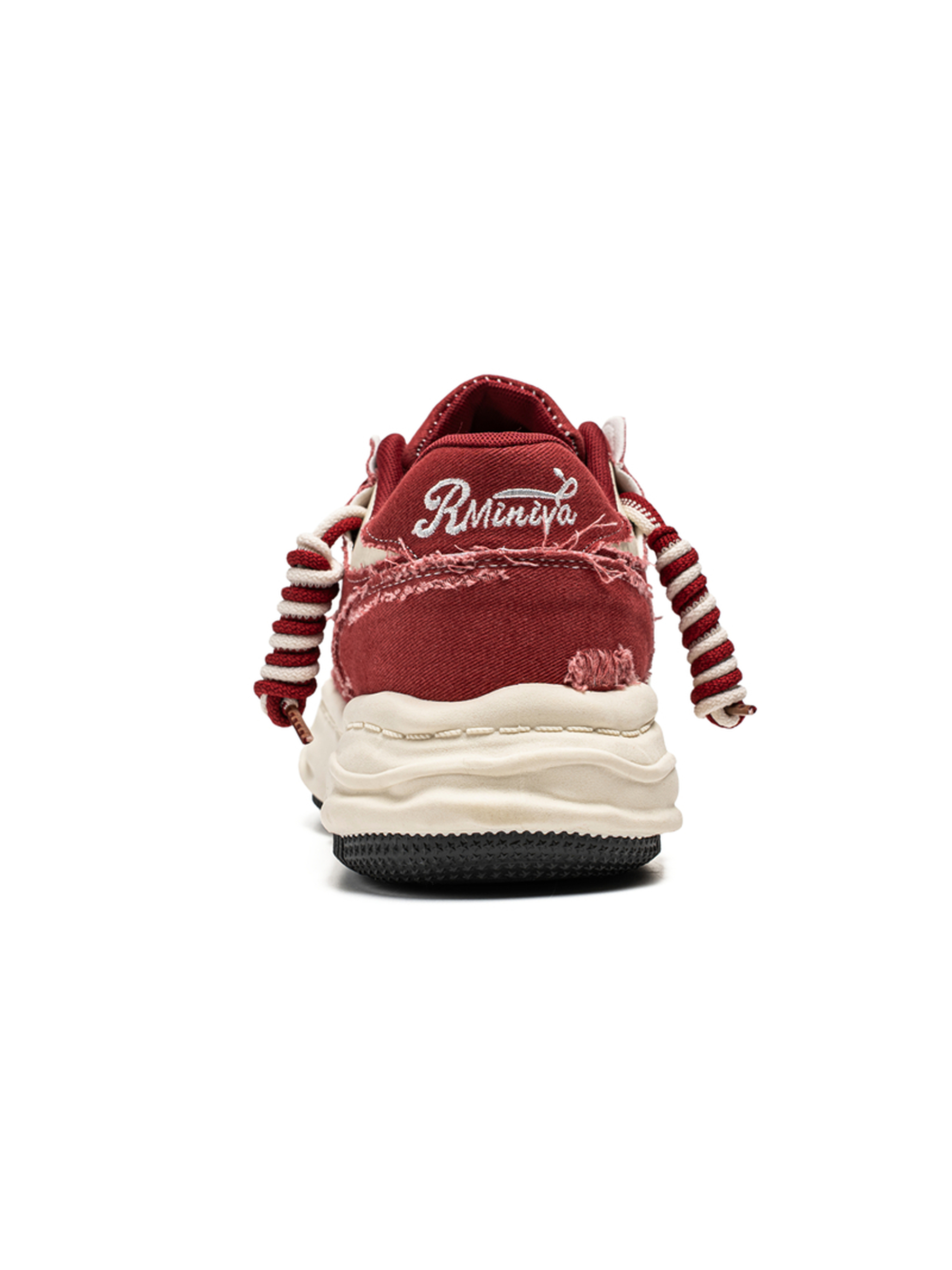 Mens Red Distressed Casual Sneakers