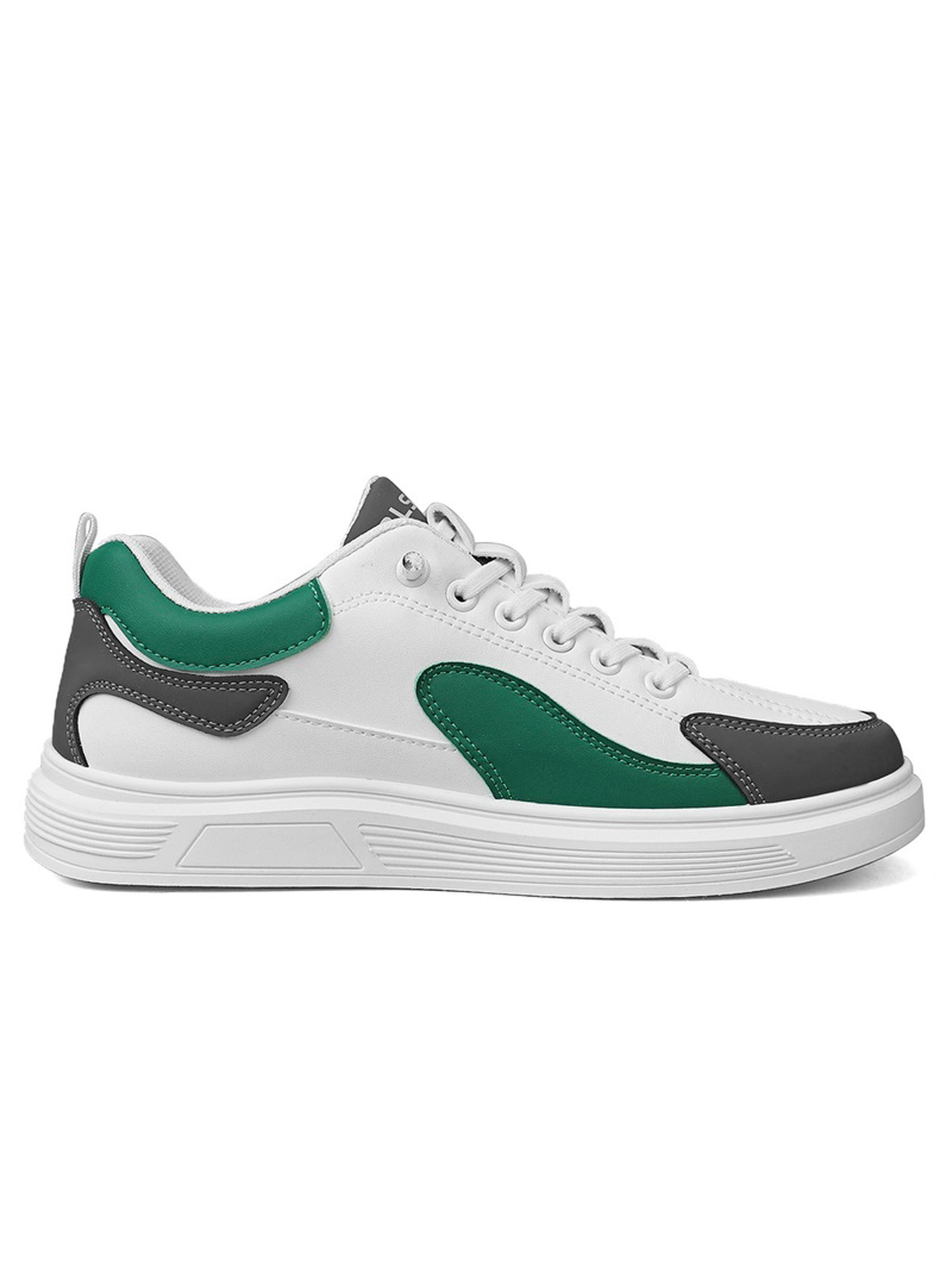 Mens White Lace Design Casual Sneakers