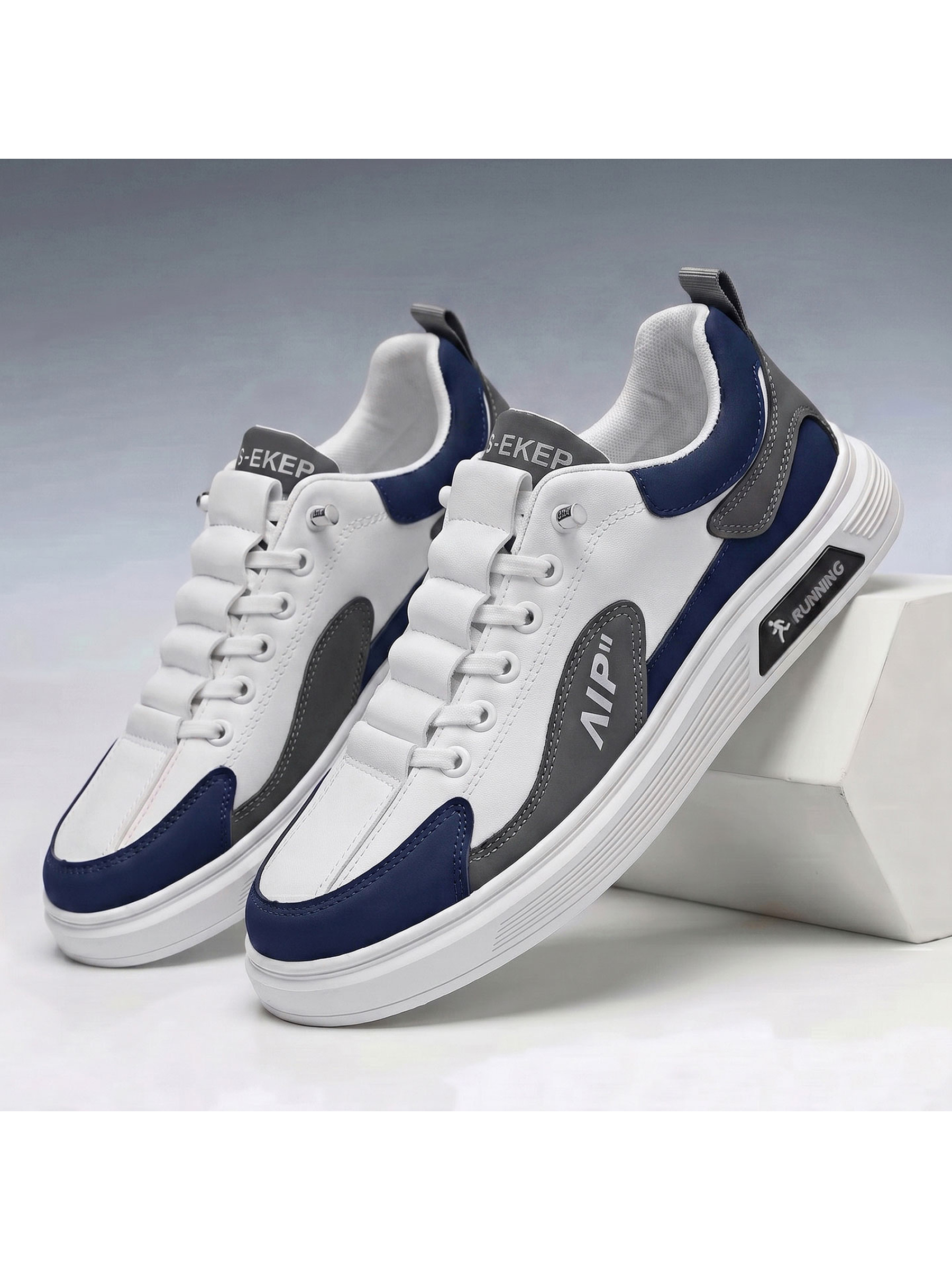 Contrast Panel Casual Sneakers