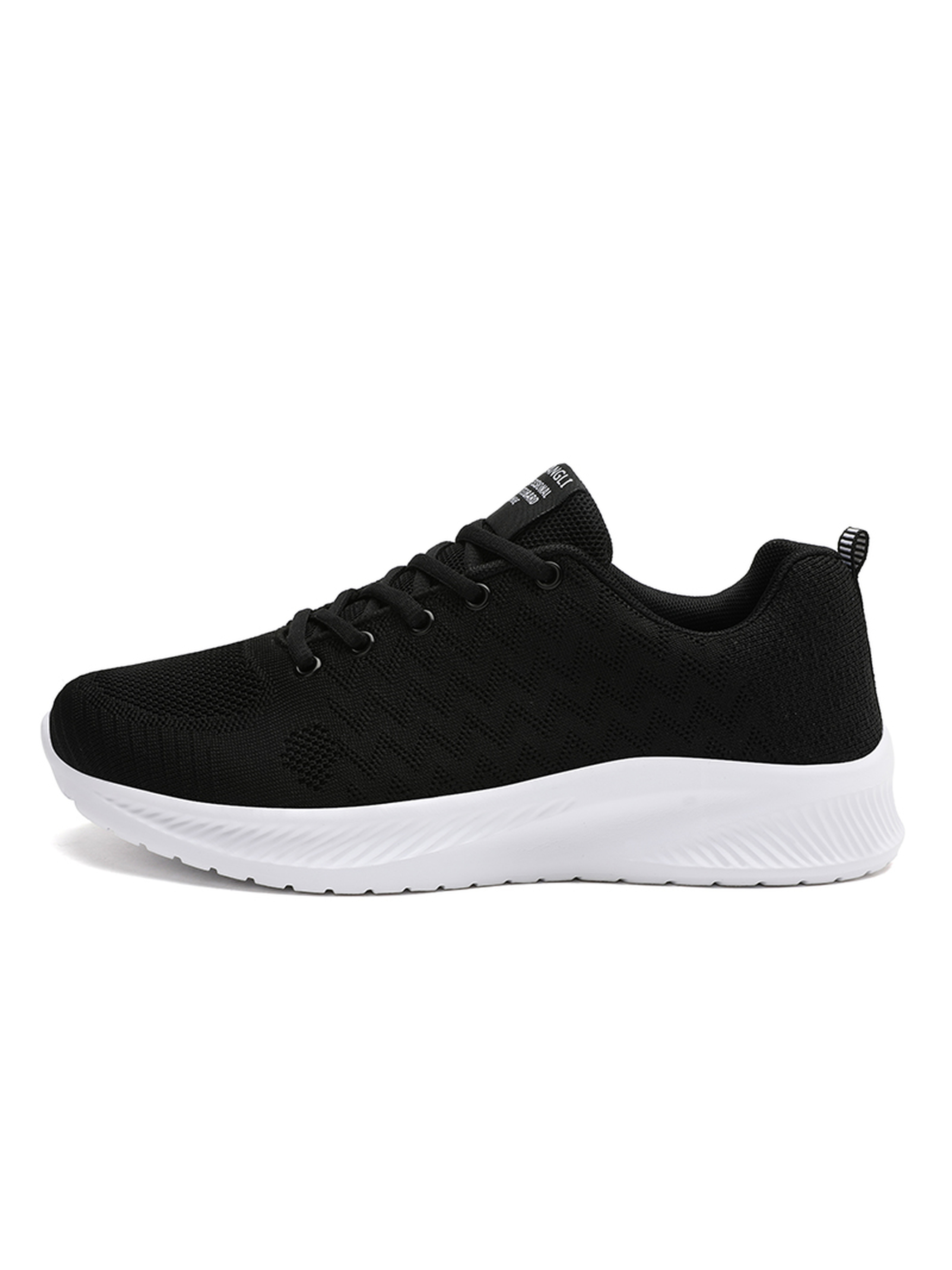 Mens Black Mesh Athletic Sneakers