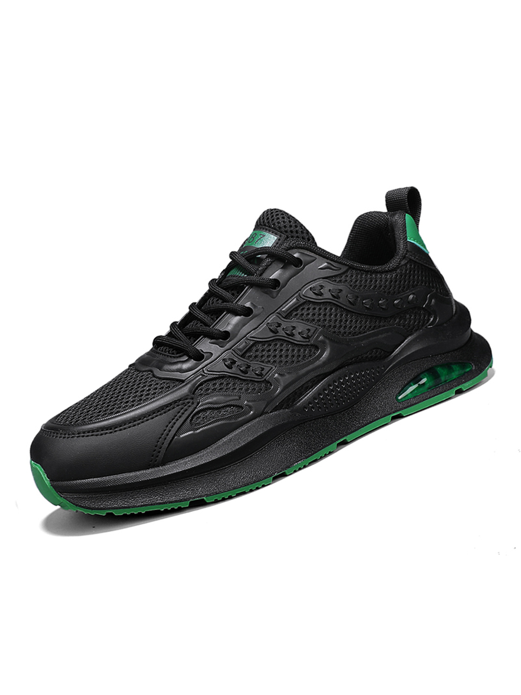 Black Lace Up Sporty Sneakers