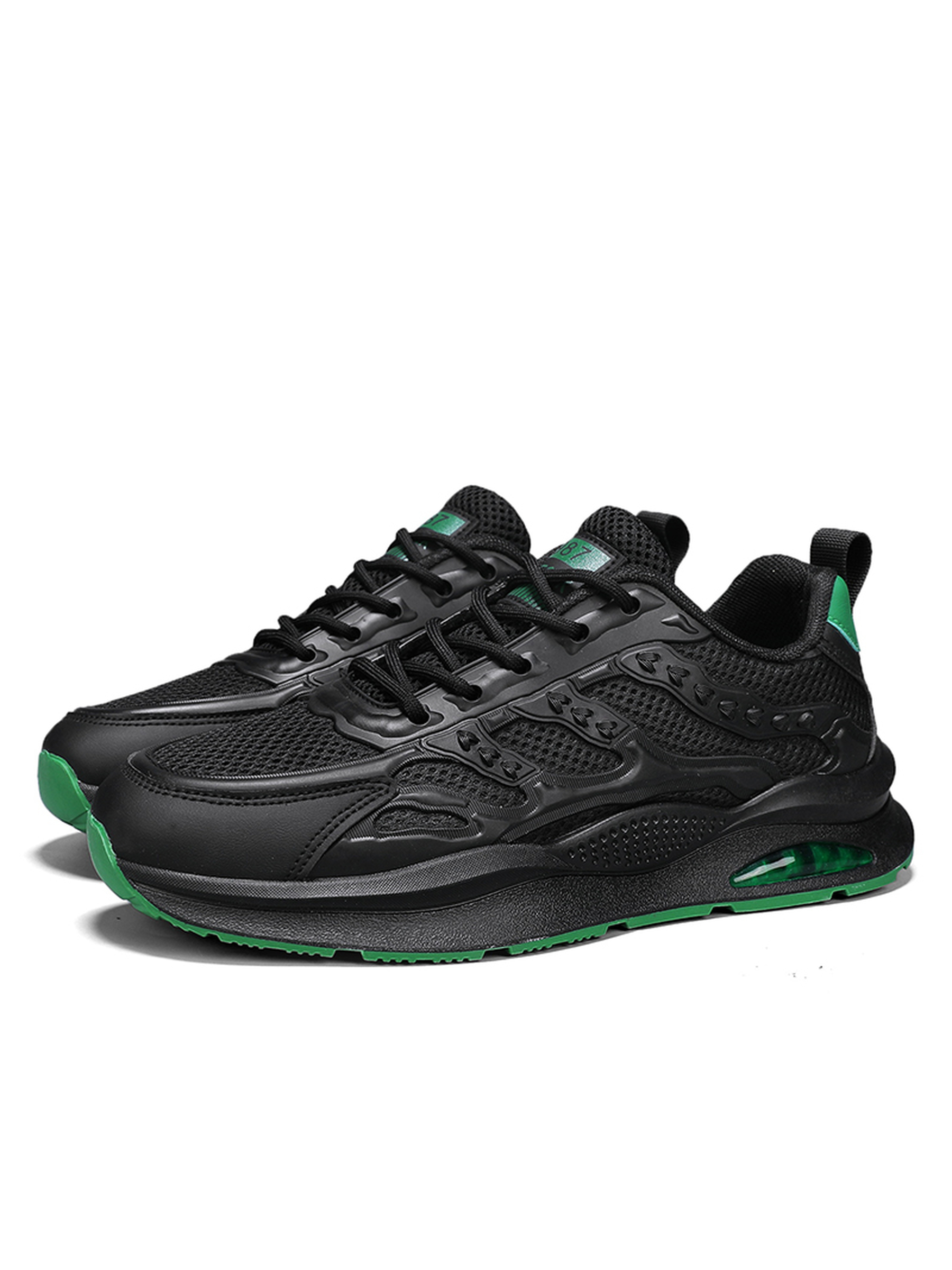 Black Lace Up Sporty Sneakers