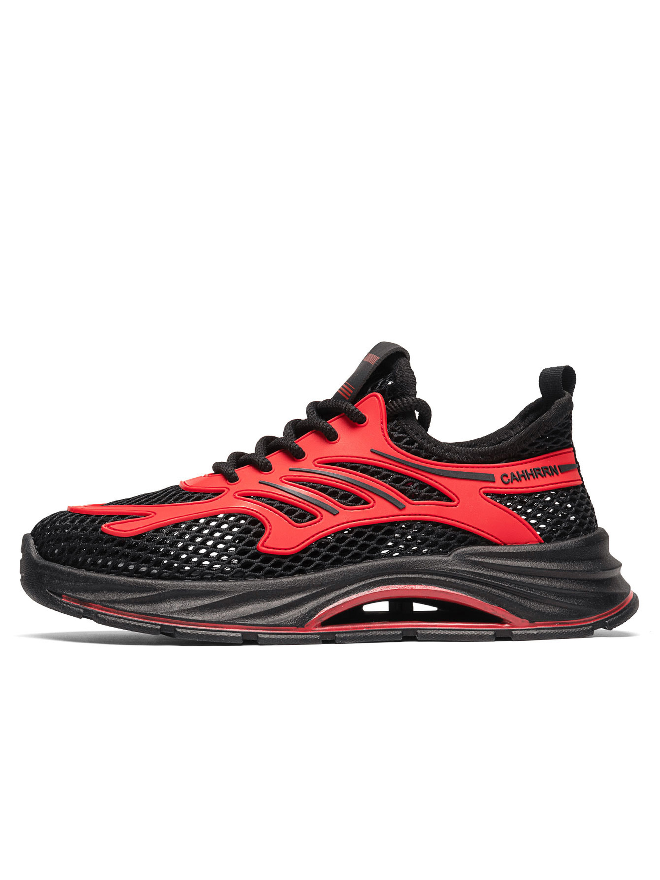 Red and Black Mesh Sporty Sneakers