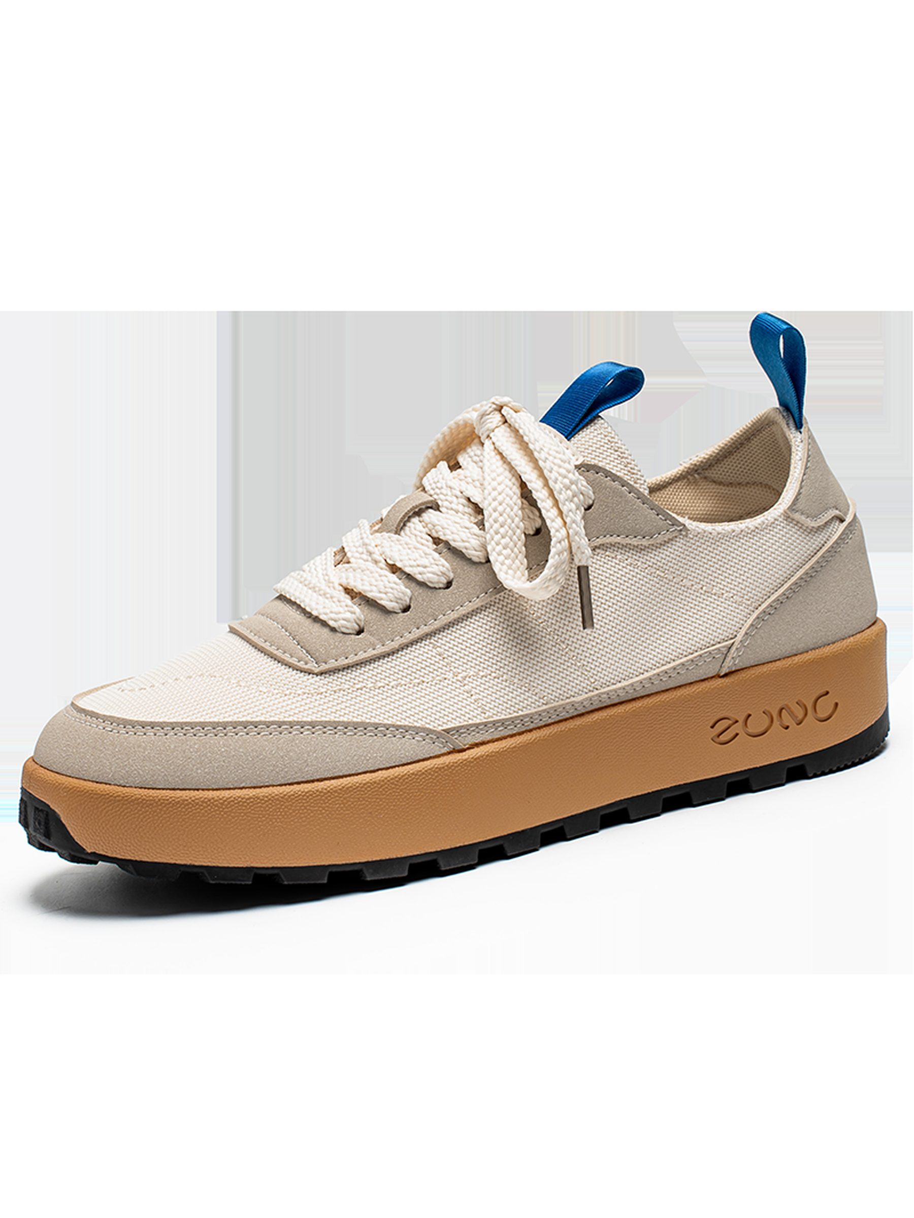 Beige Lace Up Comfort Sneakers