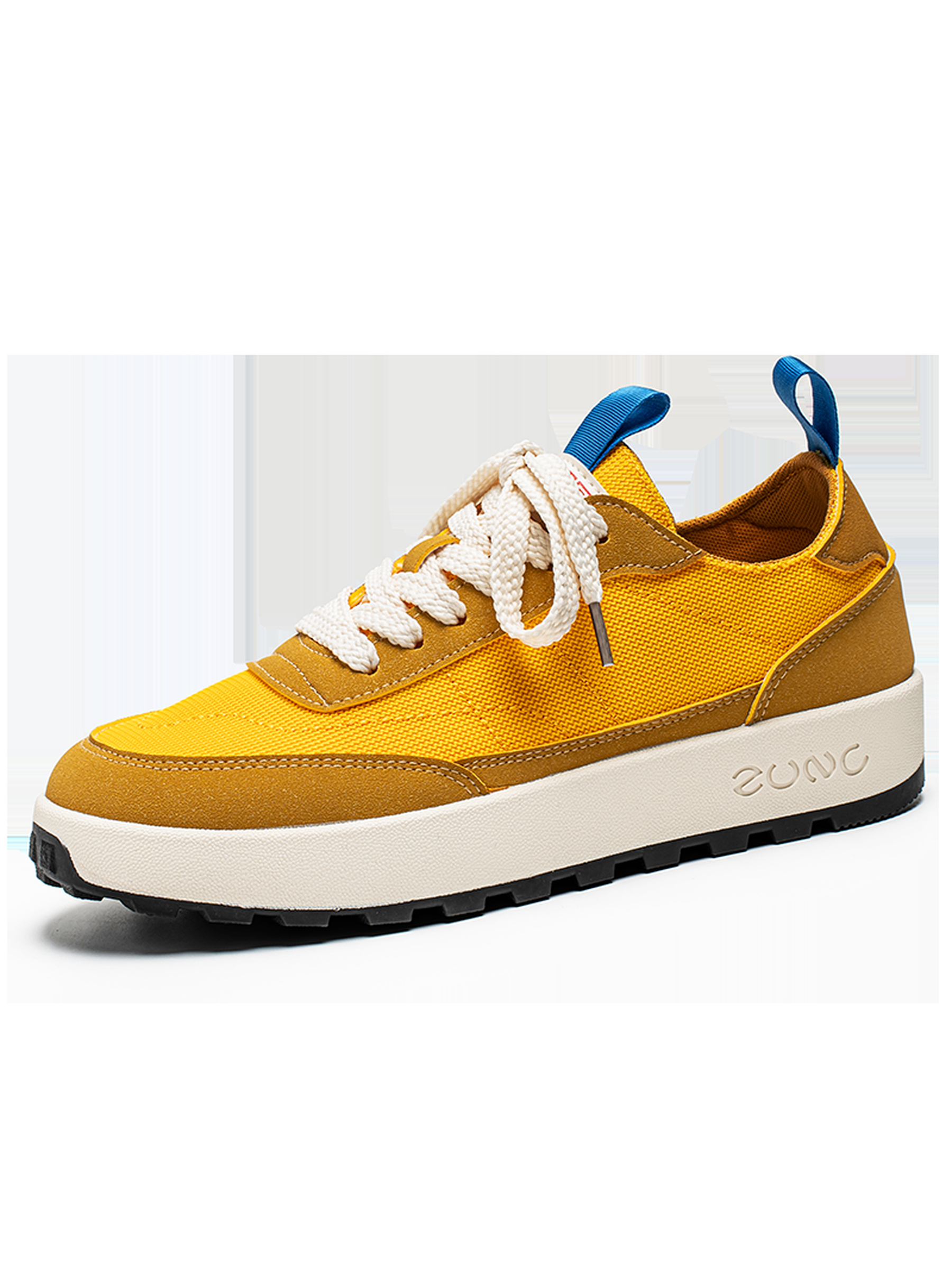 Mustard Lace Up Sneakers with Pull Tab