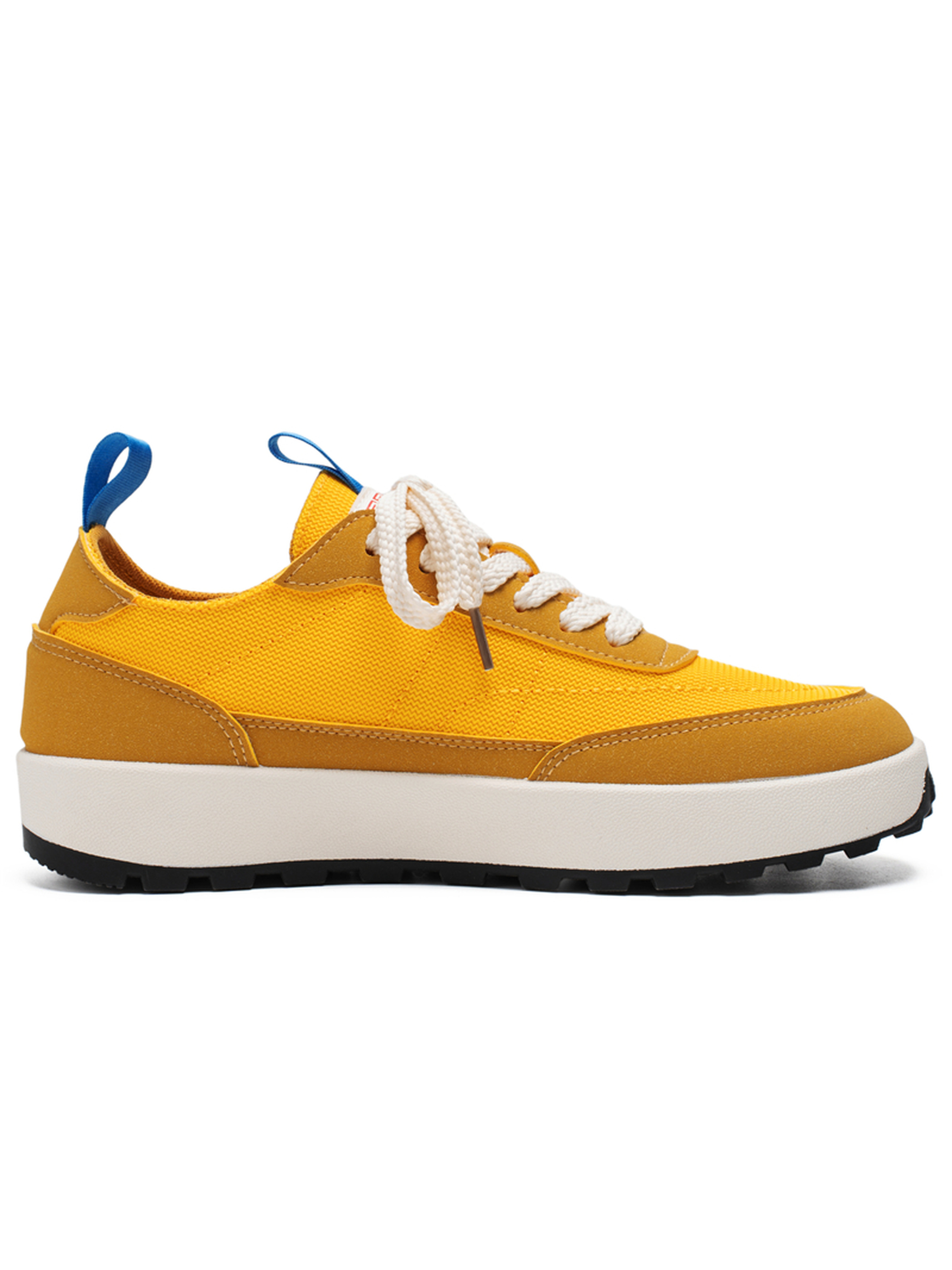 Mustard Lace Up Sneakers with Pull Tab