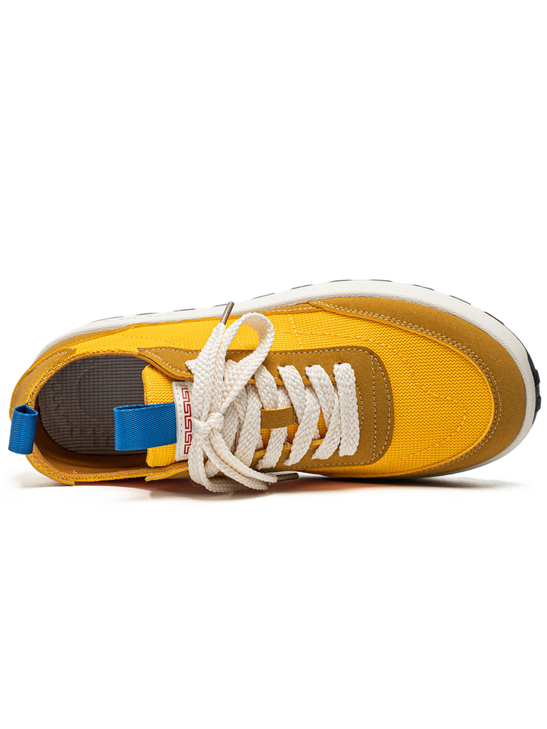 Mustard Lace Up Sneakers with Pull Tab