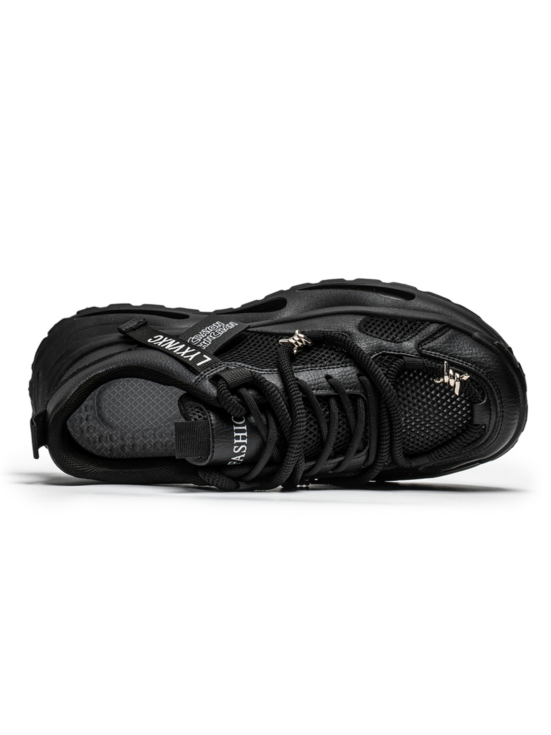 Black Lace Up Chunky Sneakers