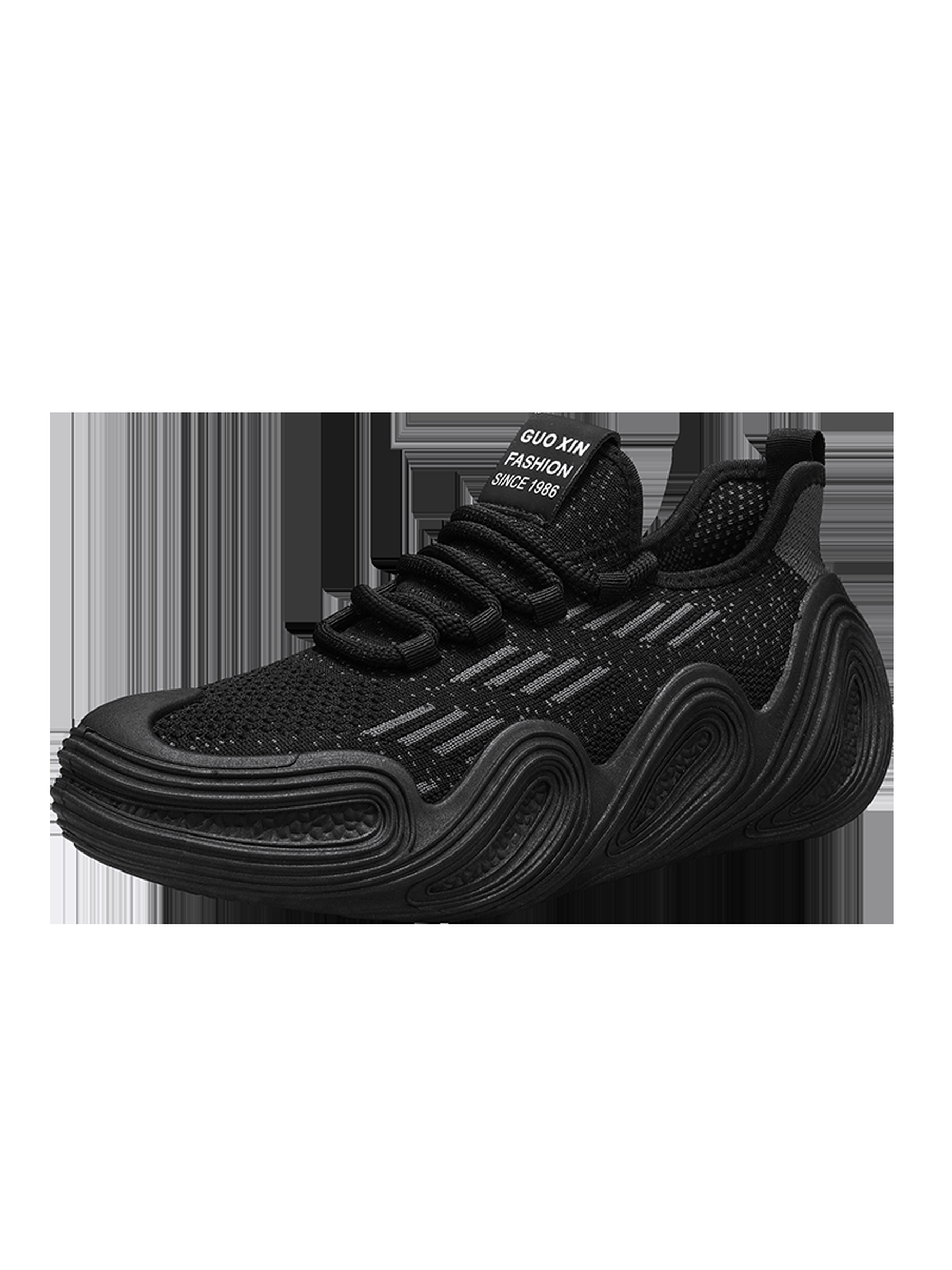 Black Lace Up Chunky Sneakers