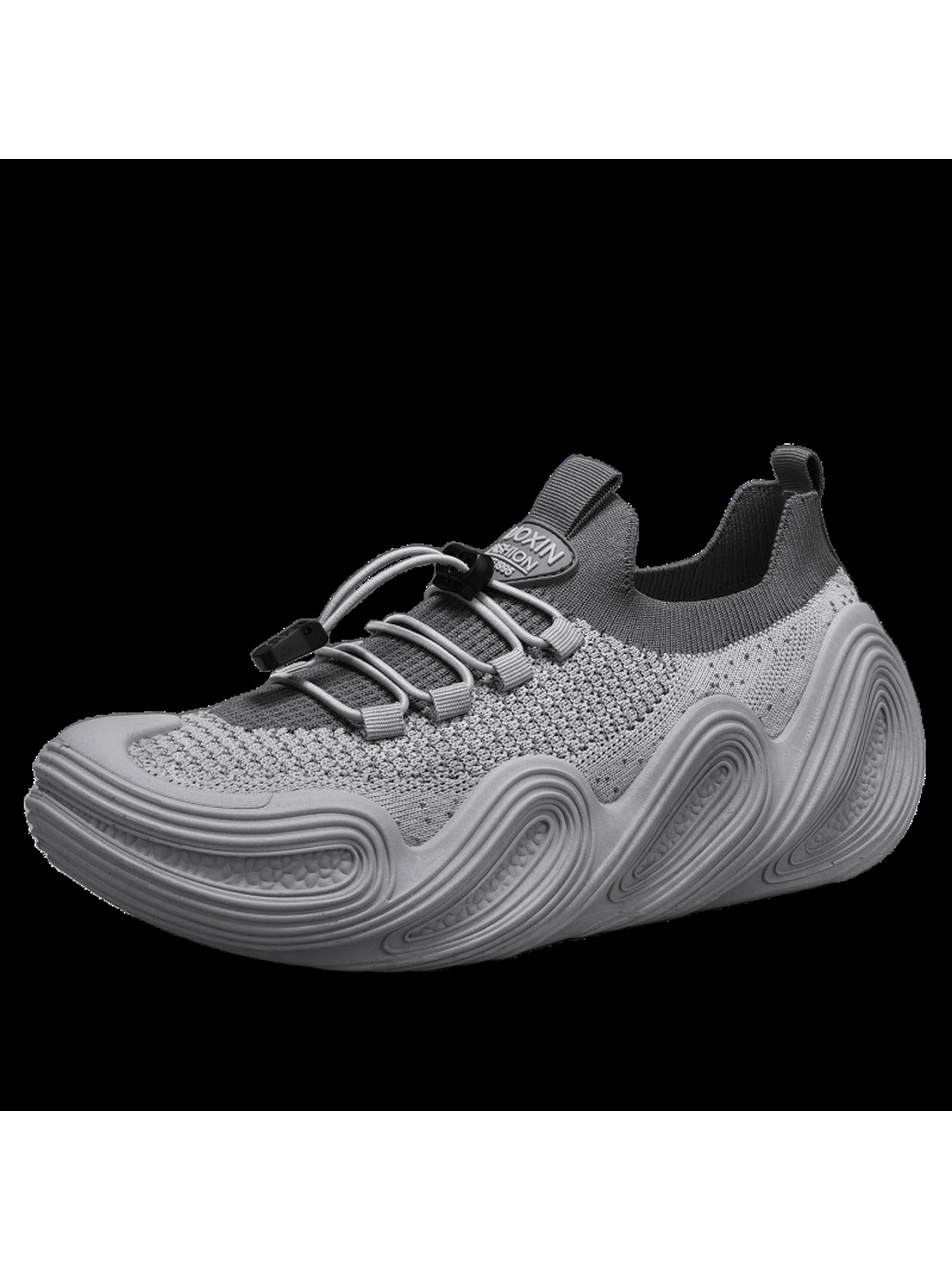 Mens Grey Knit Comfort Sneakers
