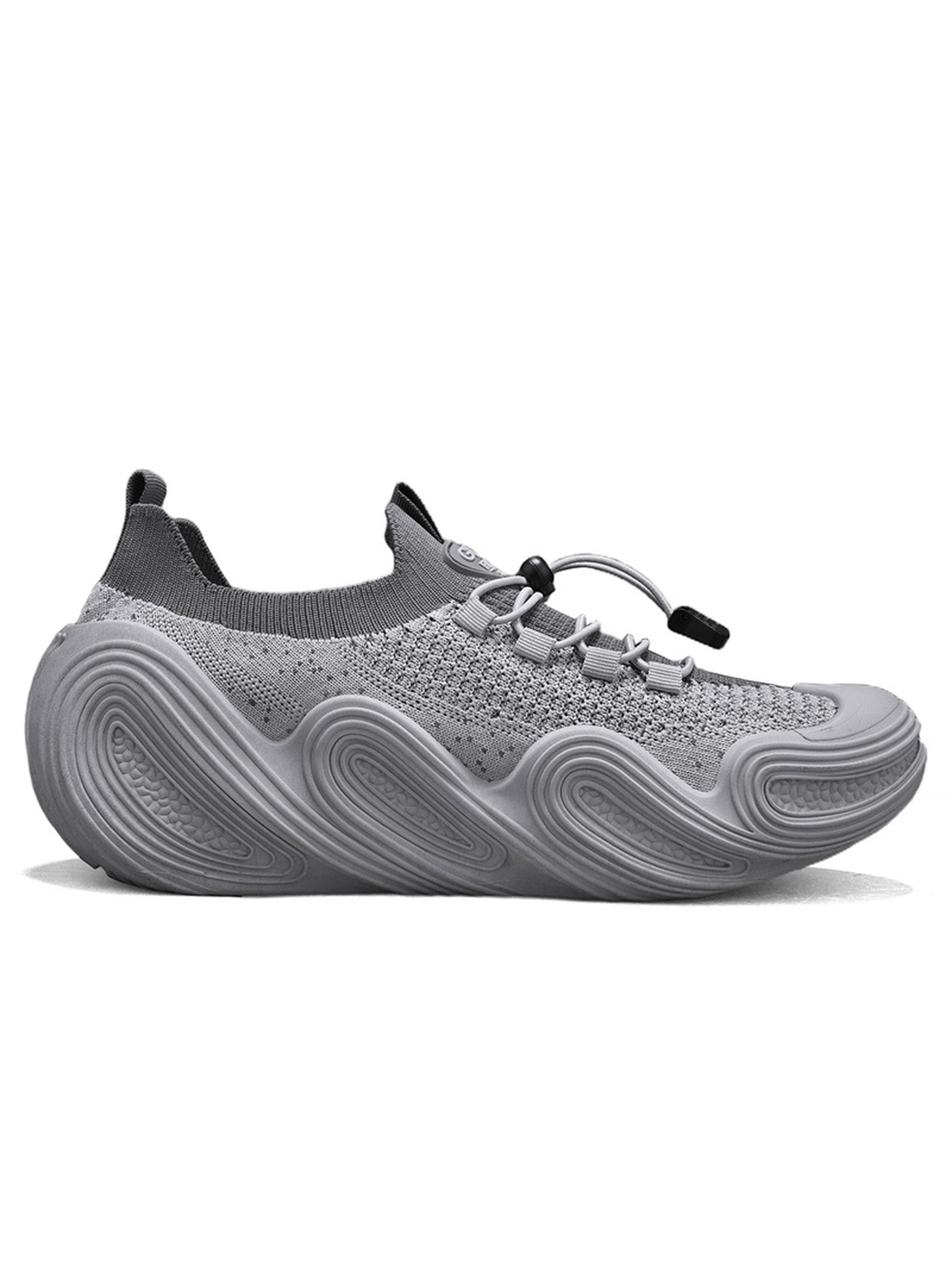 Mens Grey Knit Comfort Sneakers