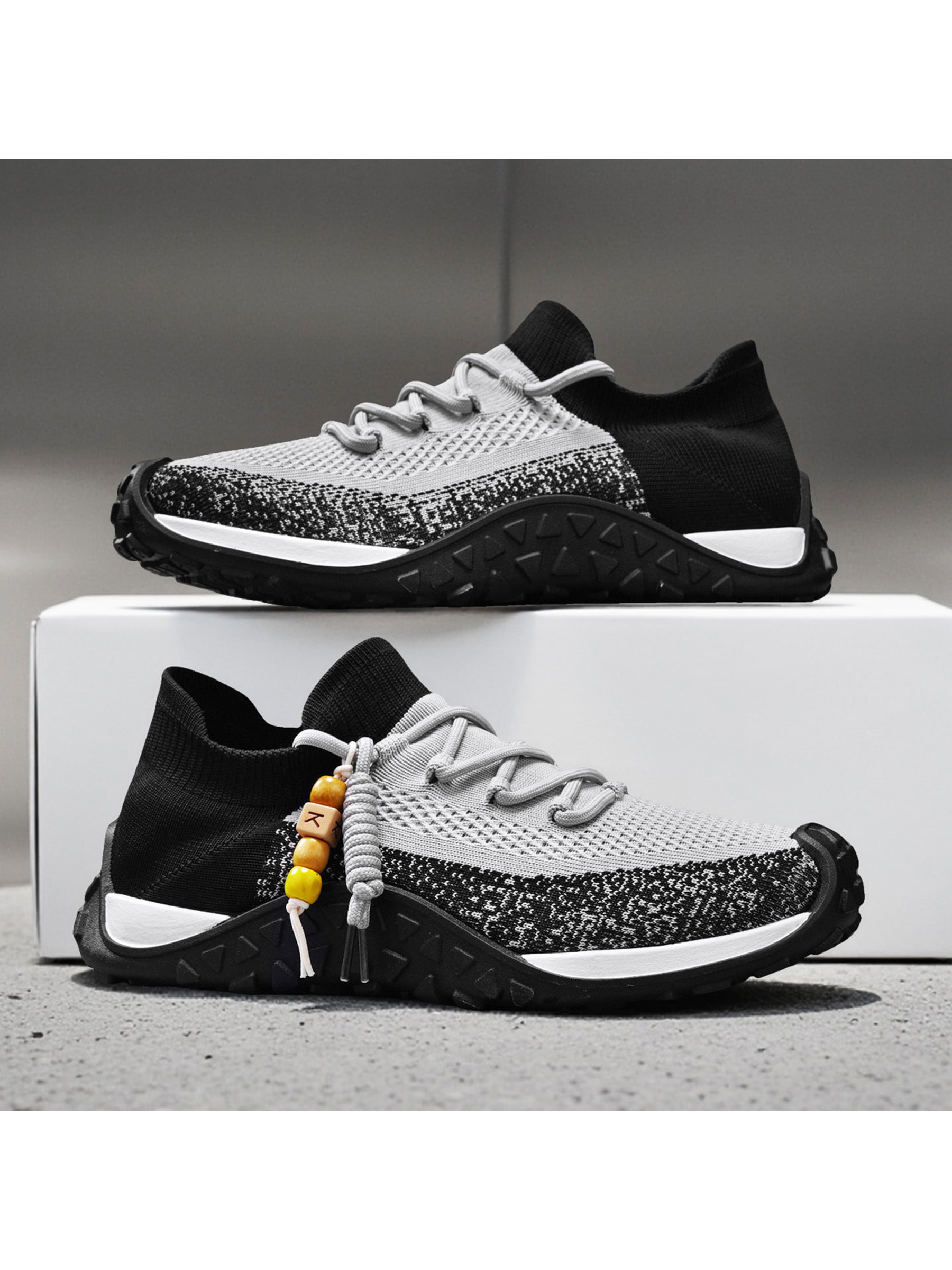 Black Knit Low Top Sneakers