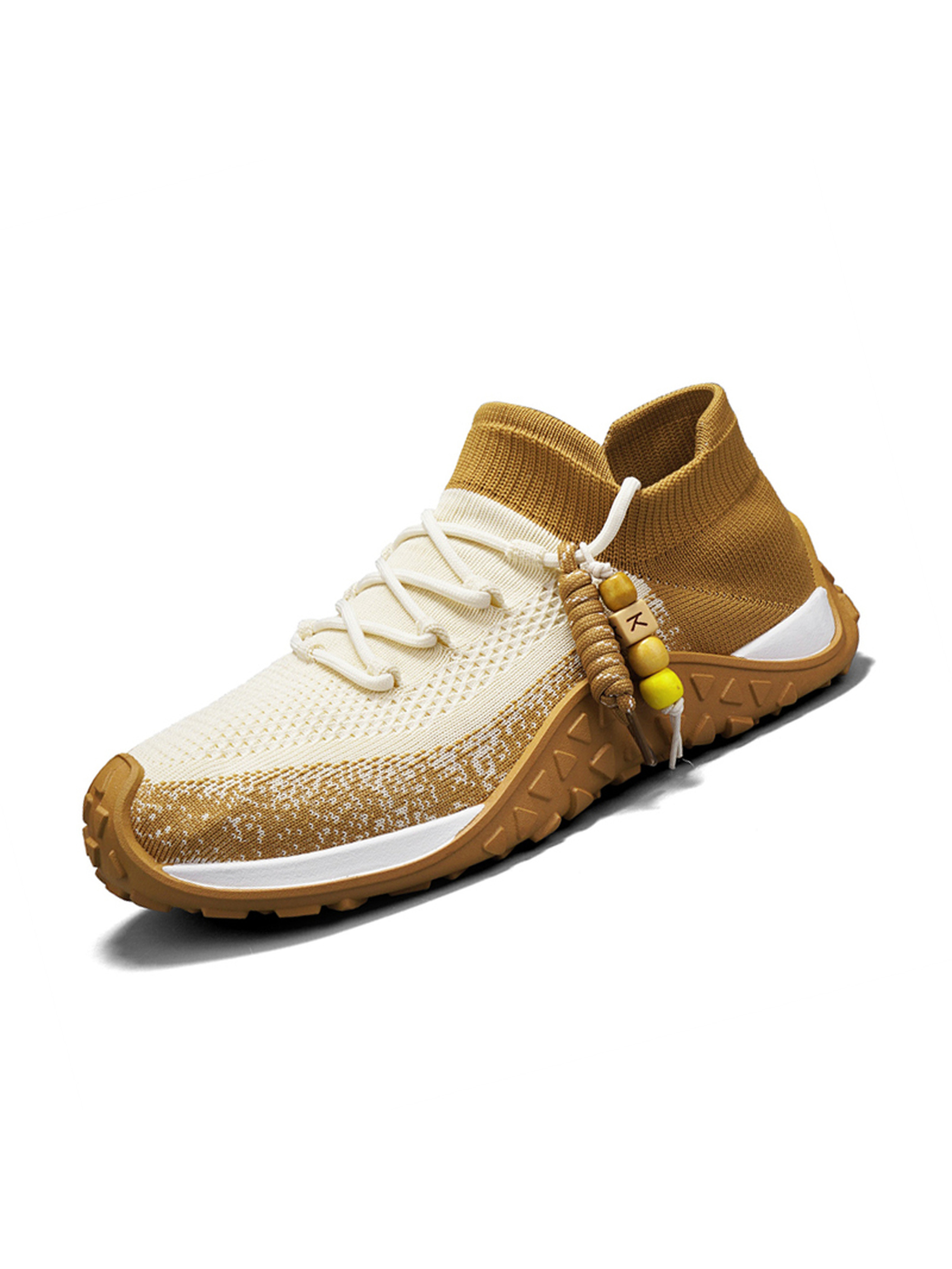 Knit Sporty Sneakers with Bead Charm