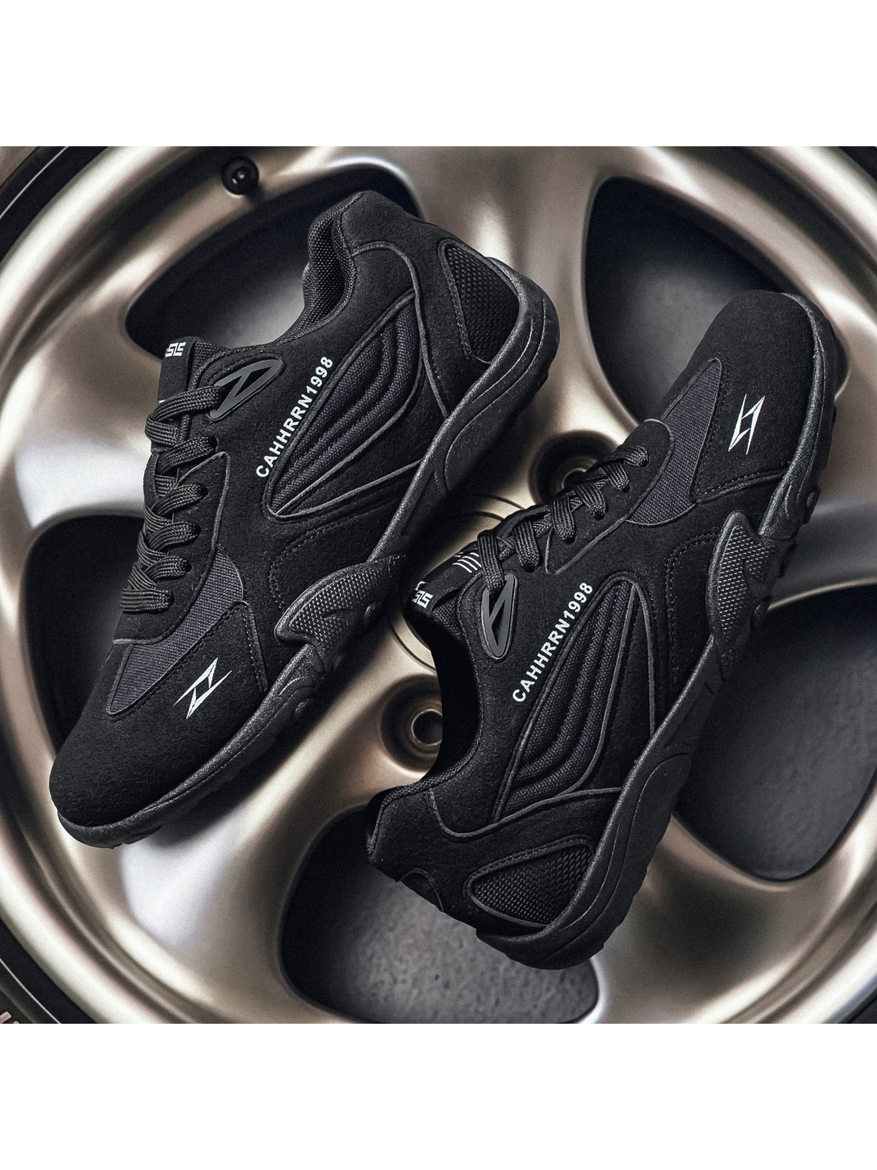 Black Sporty Lace Sneakers