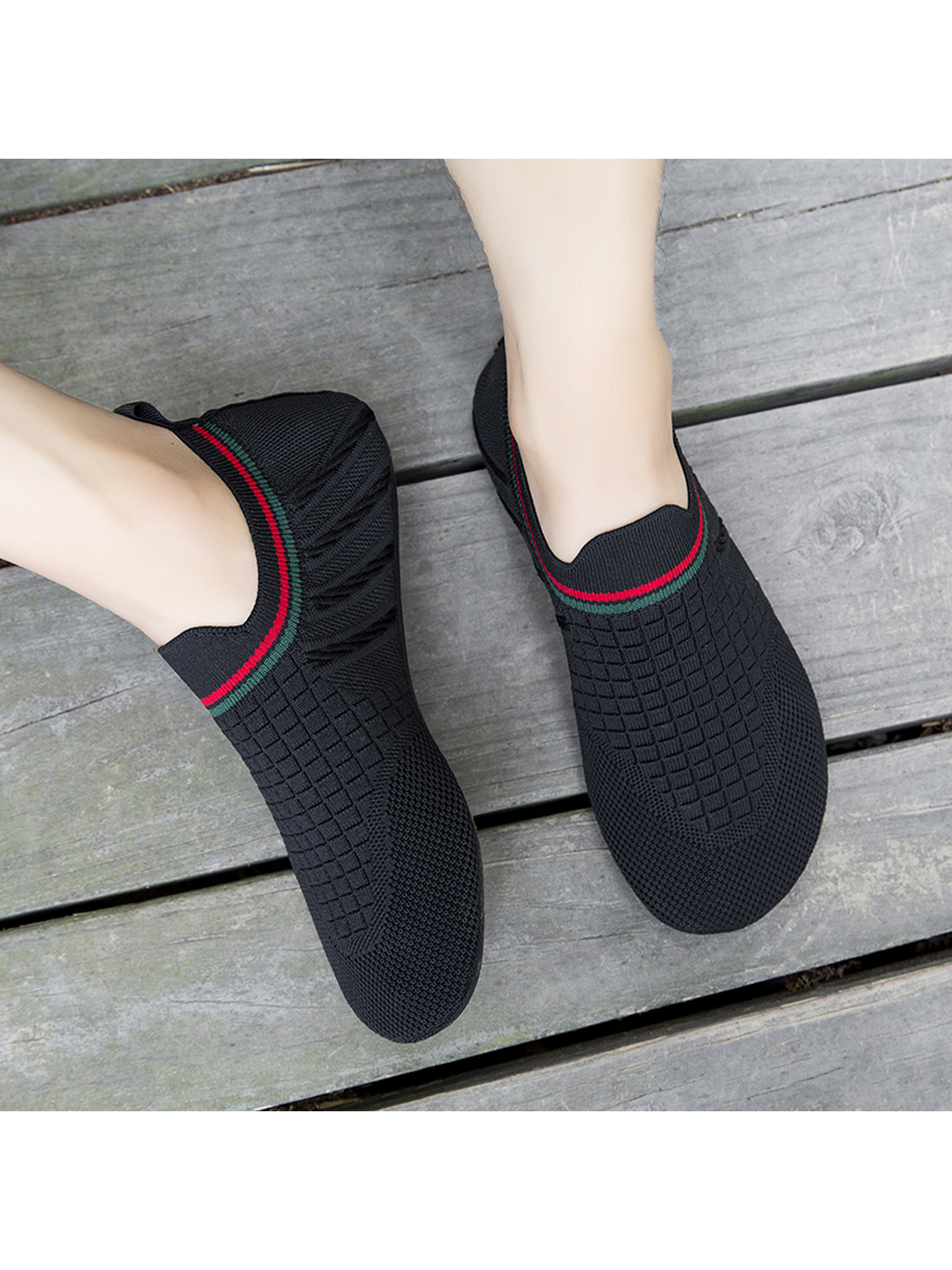 Black Slip On Knit Water Shoes