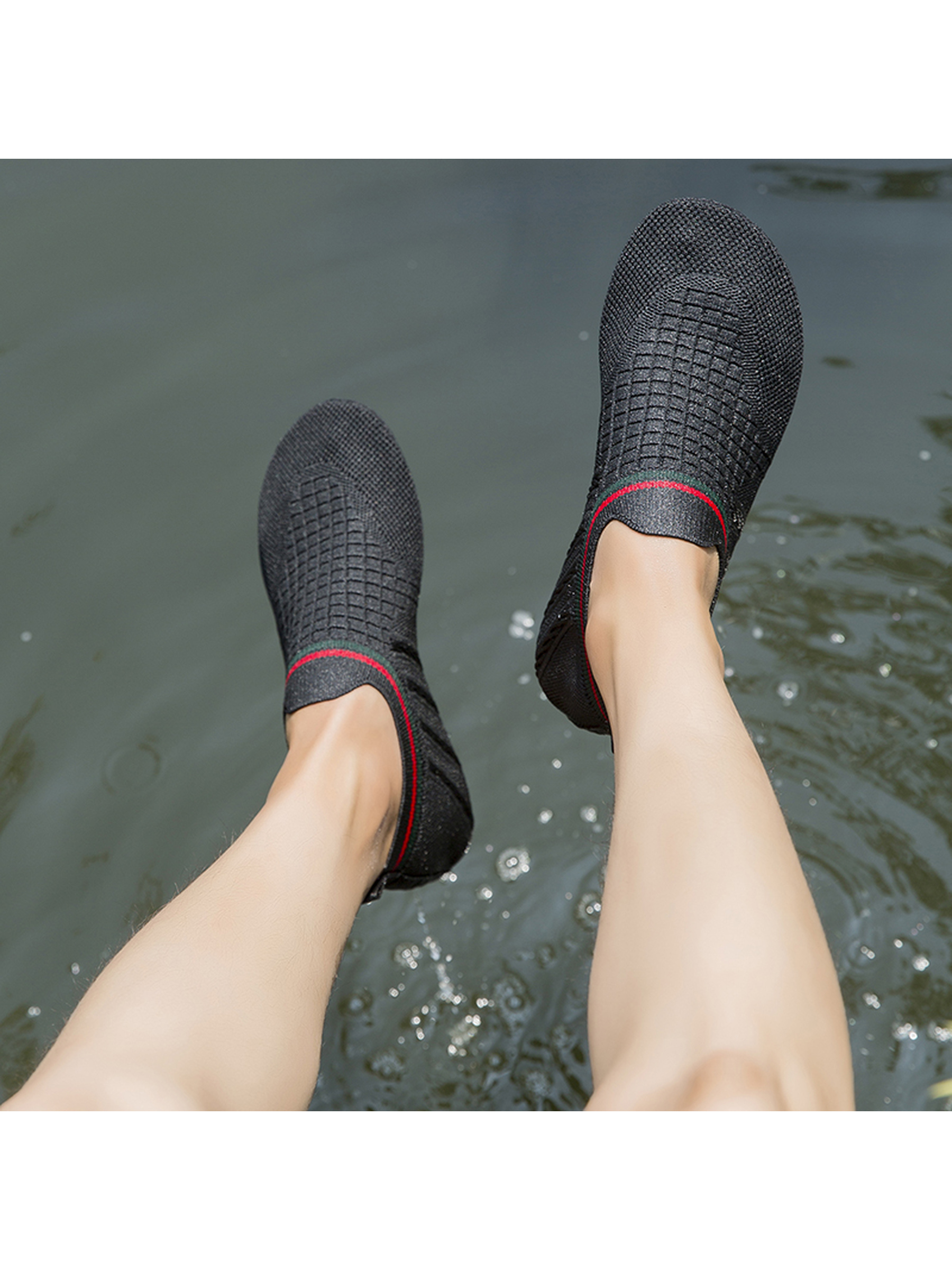 Black Slip On Knit Water Shoes