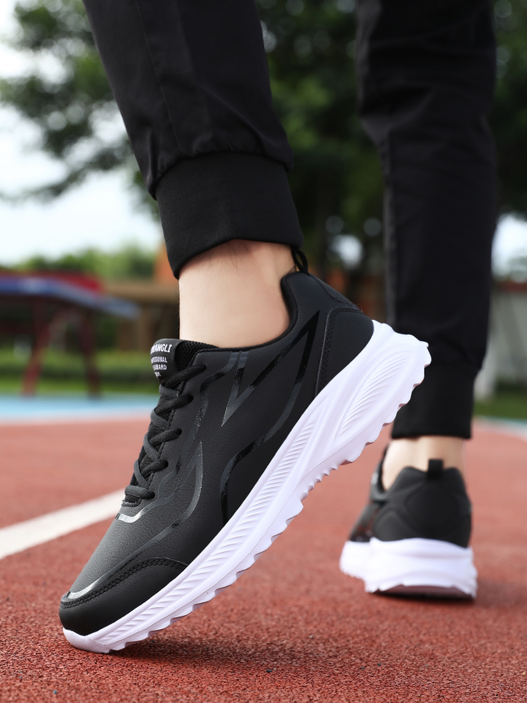 Mens Black Lace Up Sneakers