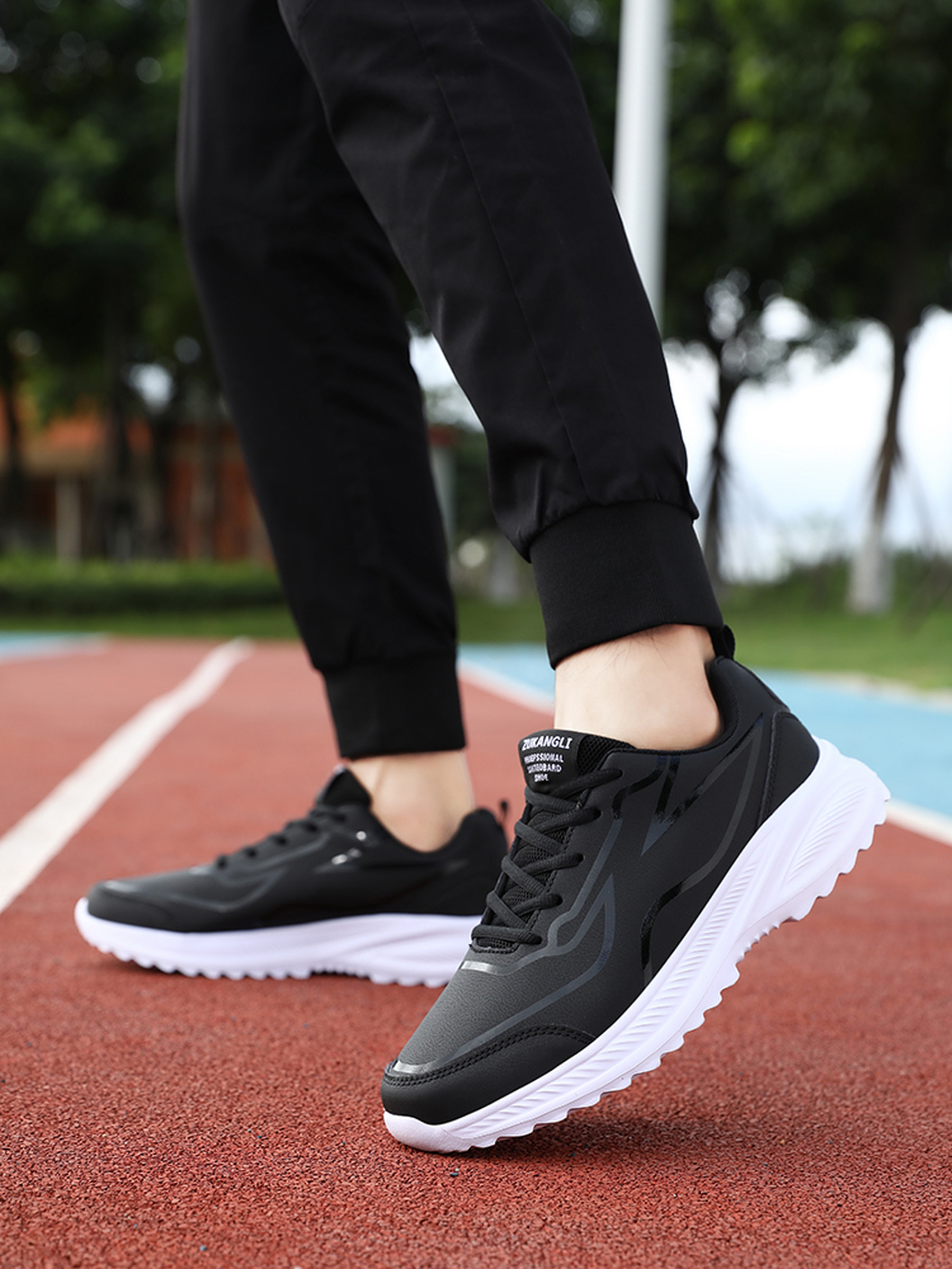 Mens Black Lace Up Sneakers