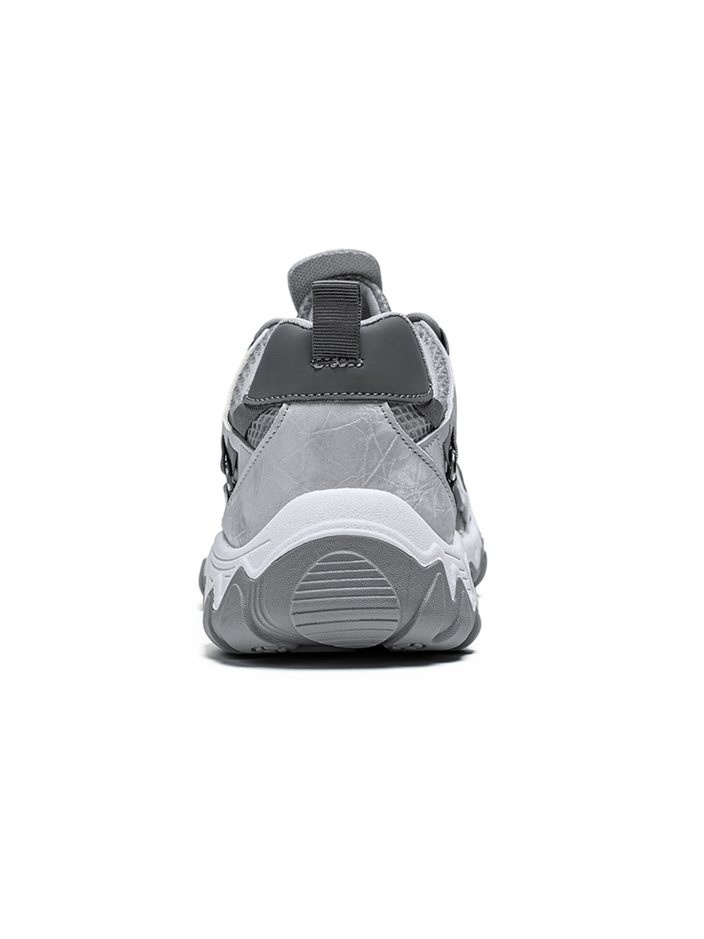 Mens Grey Sporty Breathable Lace-Up Sneakers