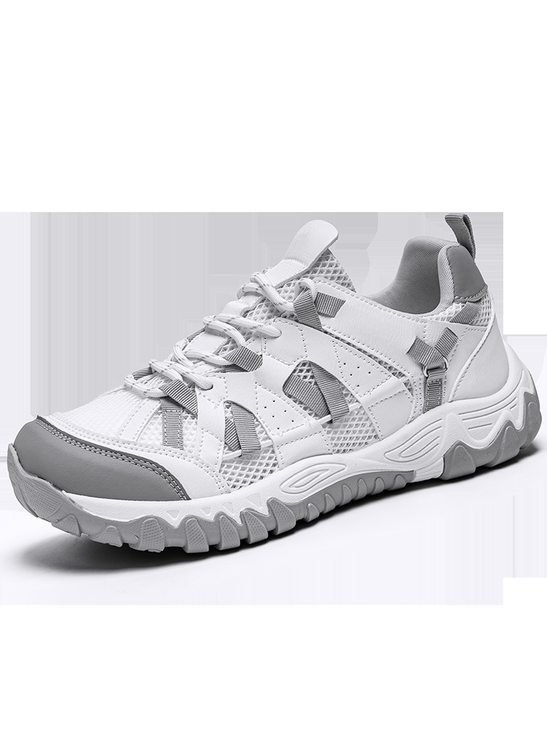 Mens White Breathable Sporty Sneakers