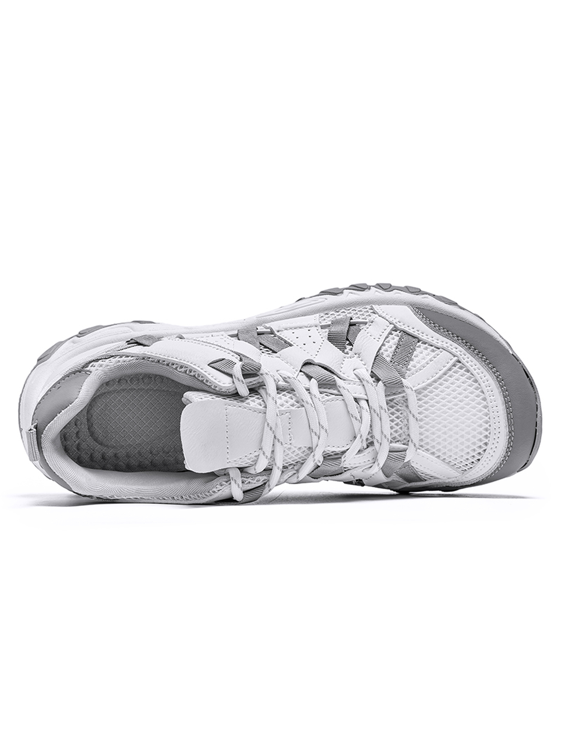 Mens White Breathable Sporty Sneakers
