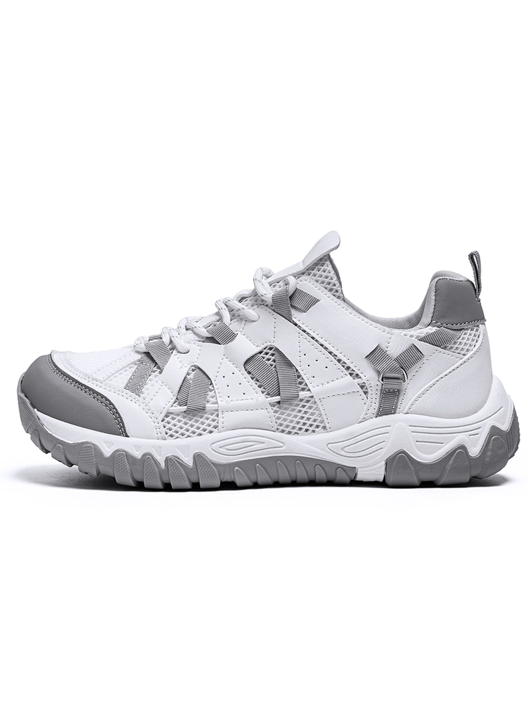 Mens White Breathable Sporty Sneakers