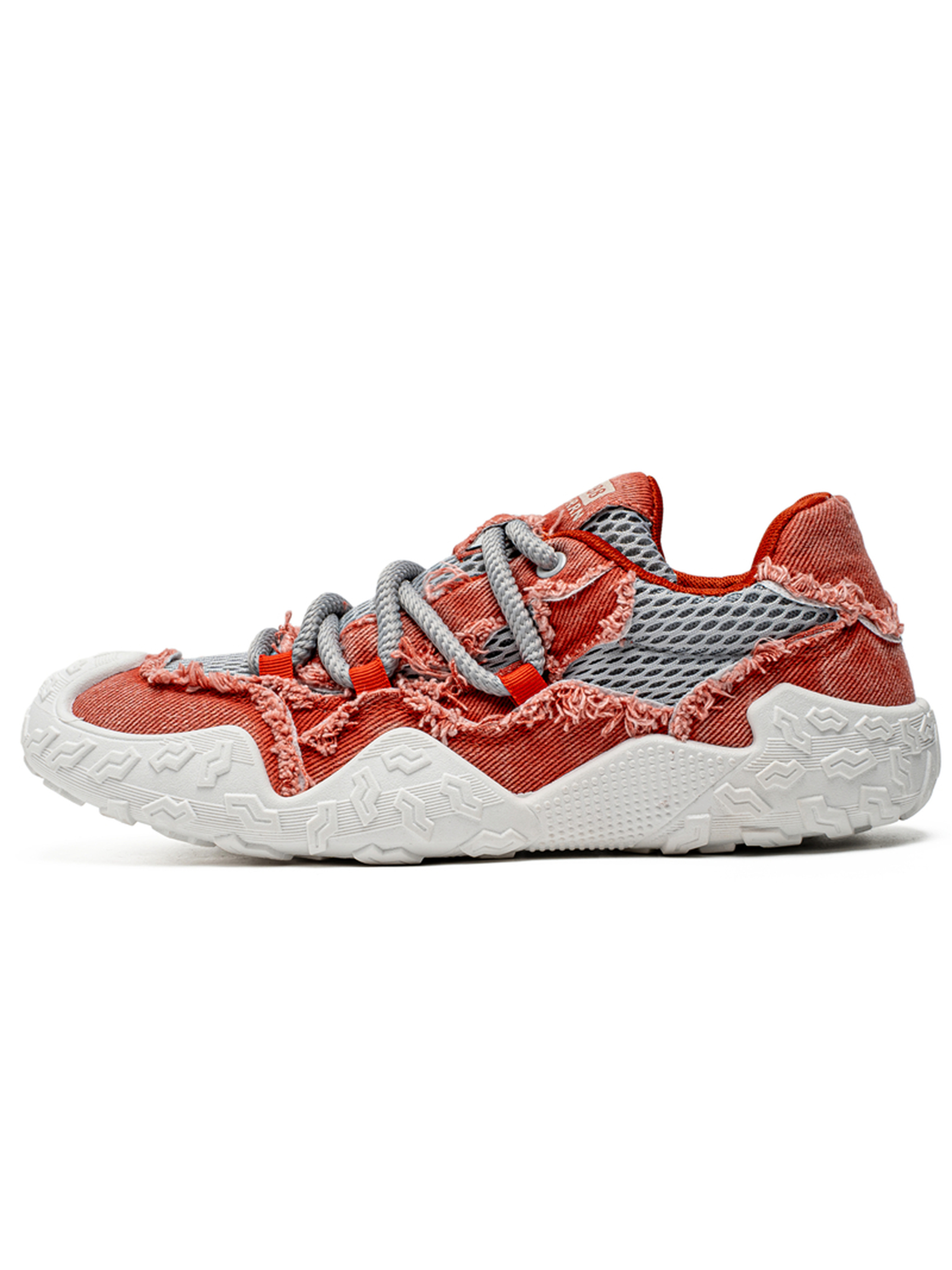 Mens Multi-Color Distressed Denim Look Sneakers